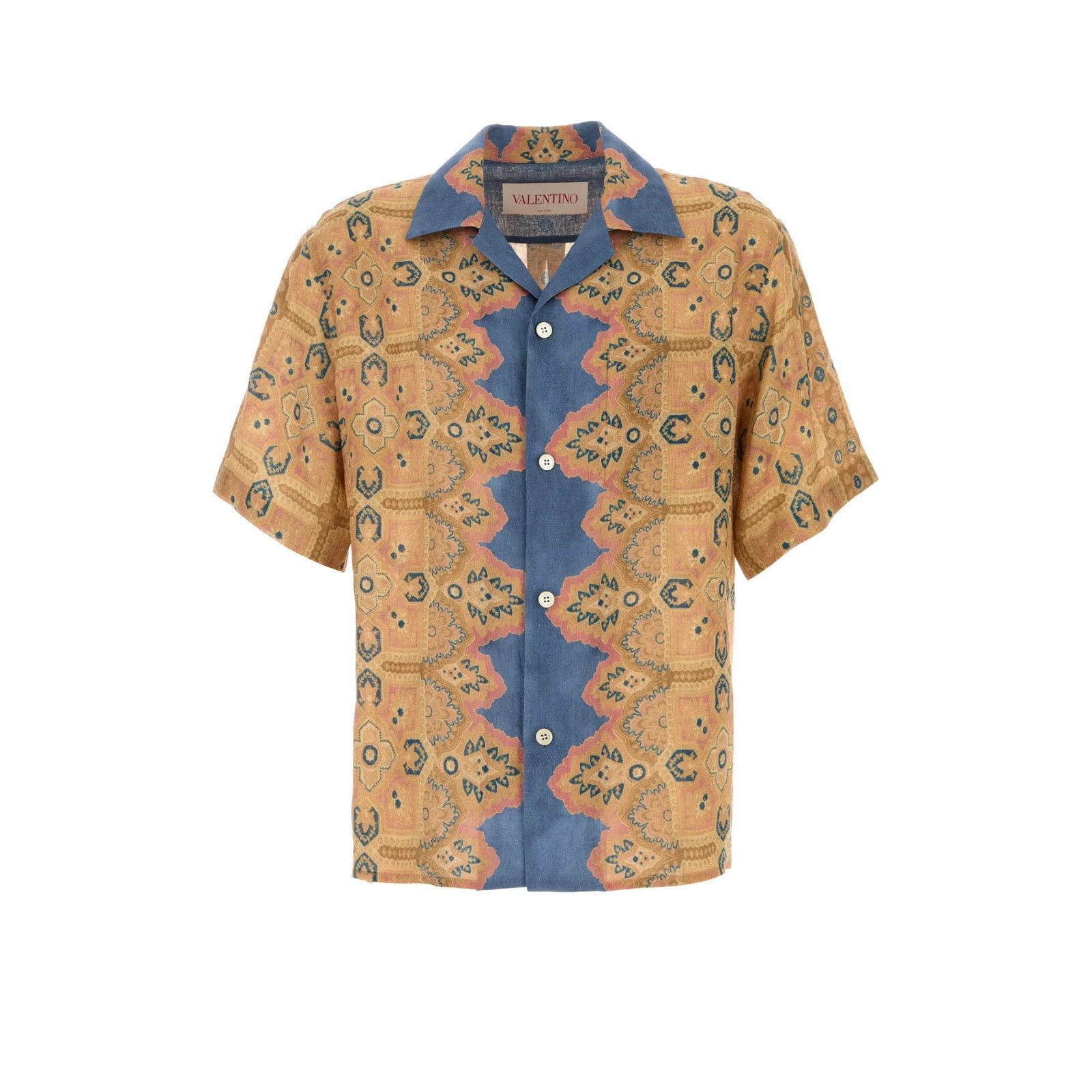 VALENTINO Printed Linen Shirt New & Authentic (Men's size:50