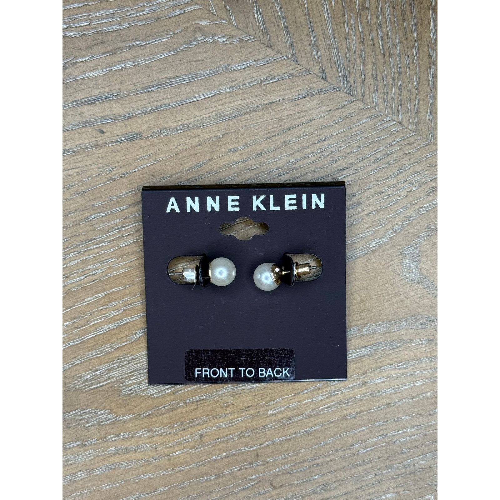 Anne Klein Anne Klein Front To Back Faux Pearl Stud Earrings Gold Tone Size ONE SIZE - 1 Preview