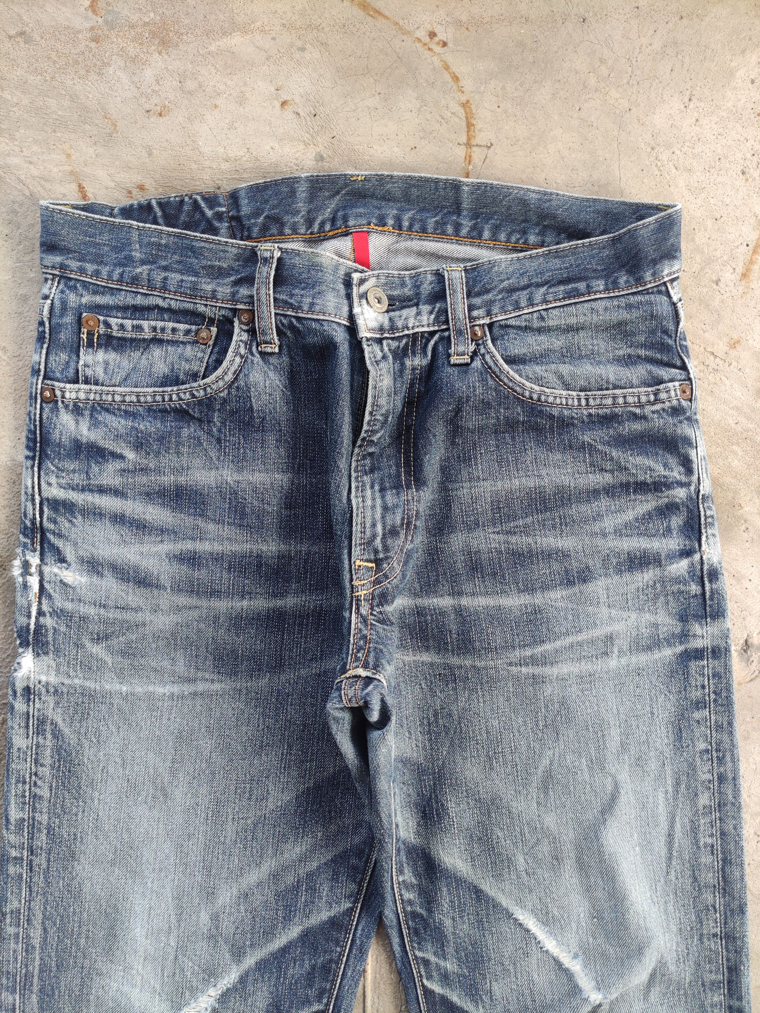 Japanese Brand Vintage japanese Jean Distressed Faded Denim Pants Size US 33 - 3 Thumbnail