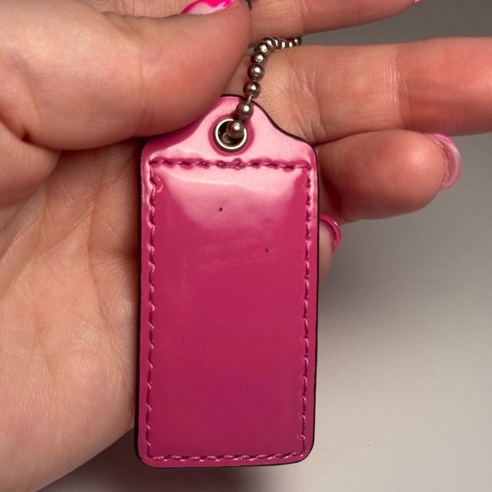 Coach Coach Raspberry Pink Smooth Leather Hang Tag Charm Size ONE SIZE - 3 Thumbnail