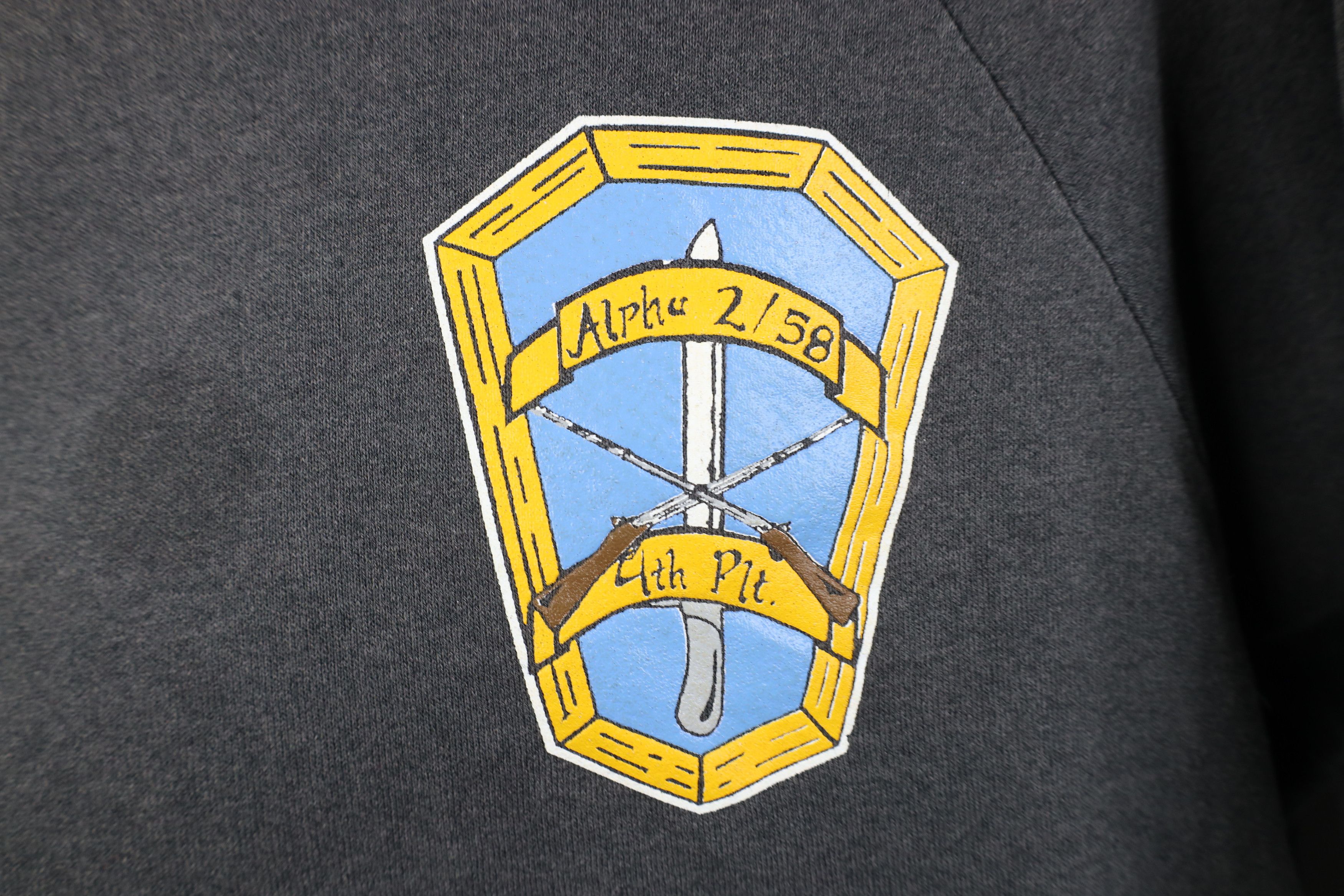 Vintage Vintage 90s Infantry Battalion 4th Platoon Sweatshirt Black Size US XL / EU 56 / 4 - 4 Thumbnail