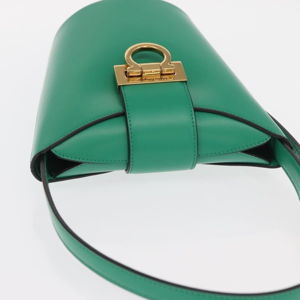 Salvatore Ferragamo Salvatore Ferragamo Leather Gancini Trifolio Handbag Green Size ONE SIZE - 5 Thumbnail