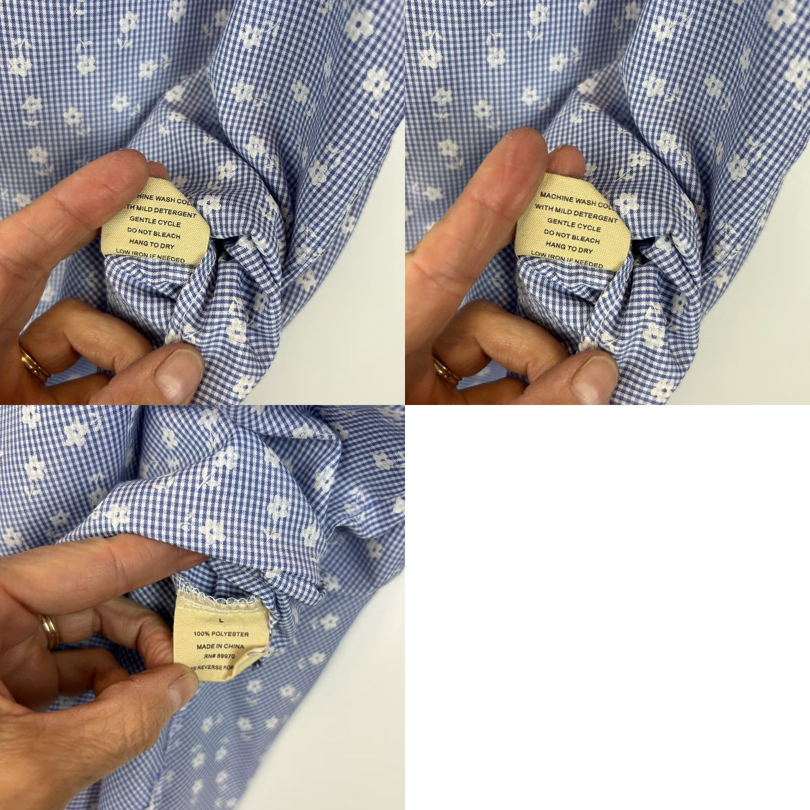Vintage Love Notes Milkmaid Top Womens M Sleeveless Button-Up Floral Blue Shirt Size M / US 6-8 / IT 42-44 - 8 Thumbnail