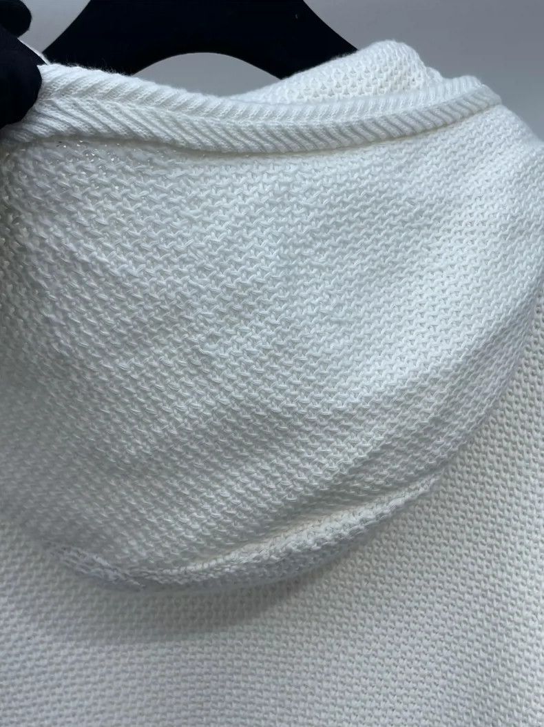 Loro Piana LORO PIANA Cream white hooded zipper knit sweater Size S / US 4 / IT 40 - 8 Thumbnail
