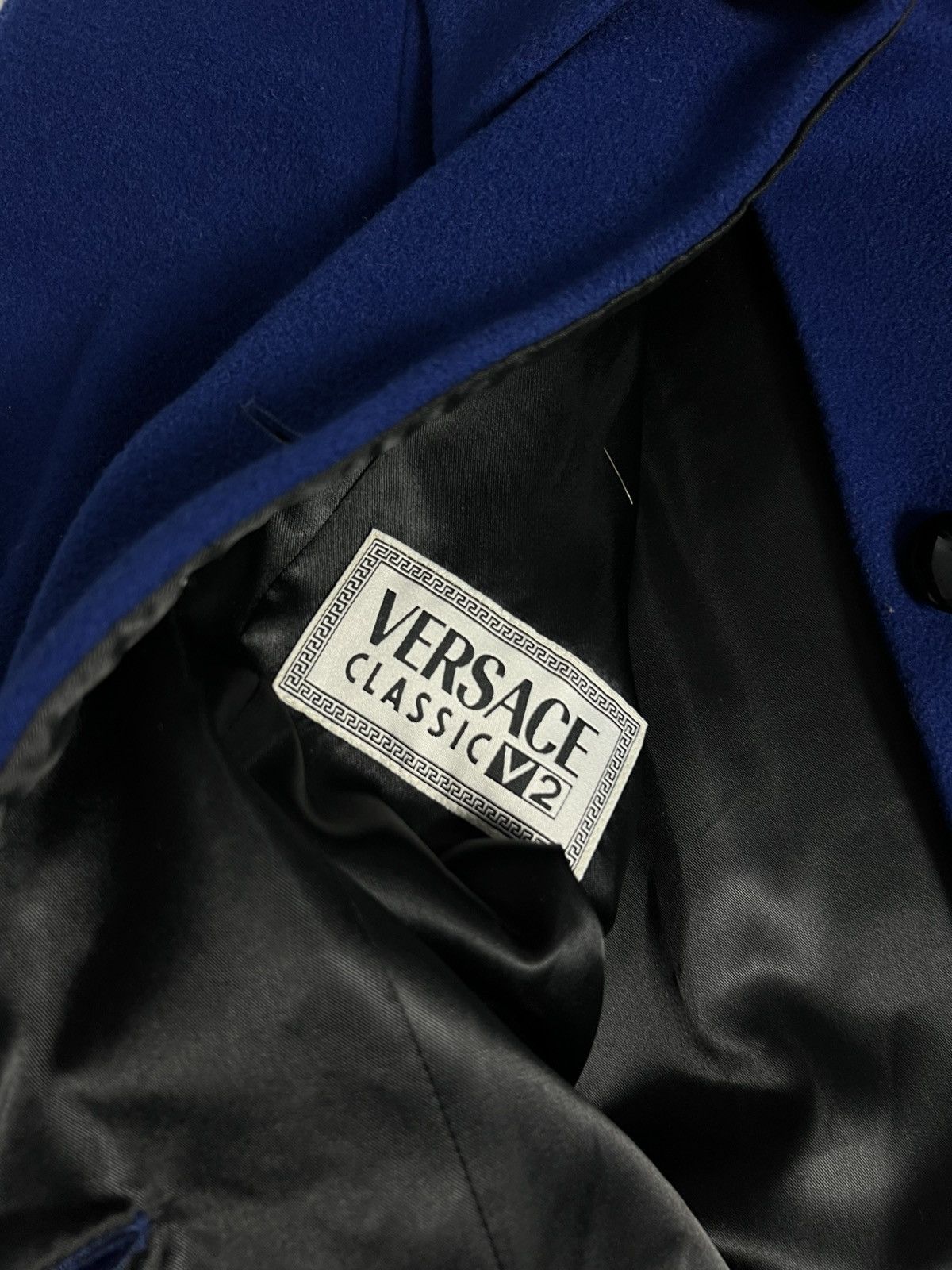 Versace Versace Coat Jacket Made in Italy Blue Wool 1990s Size US L / EU 52-54 / 3 - 16 Thumbnail