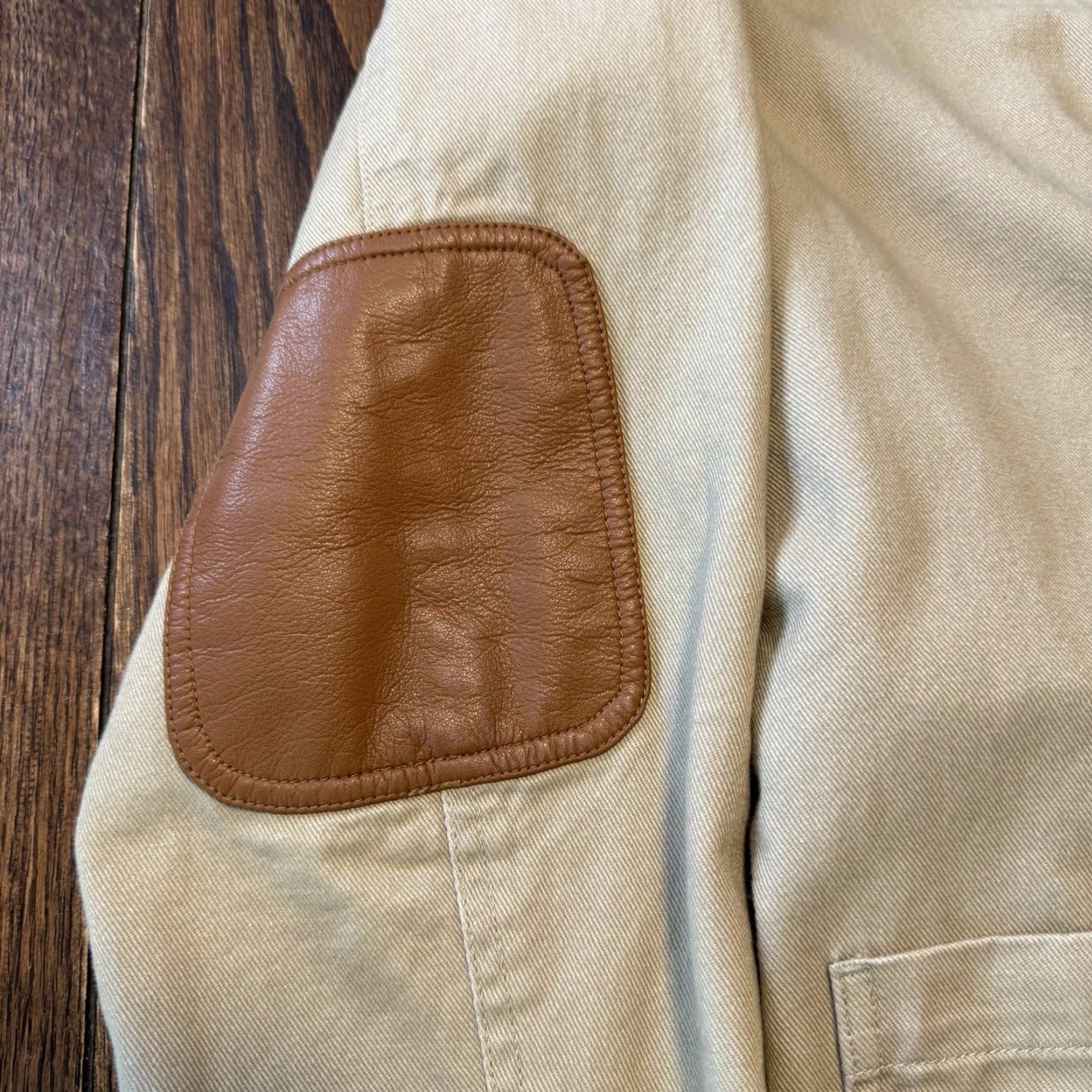 Orvis Orvis Zambezi Twill Safari Jacket Mens 42 Long Beige Hunting Field Blazer Patch Size 42R - 4 Thumbnail