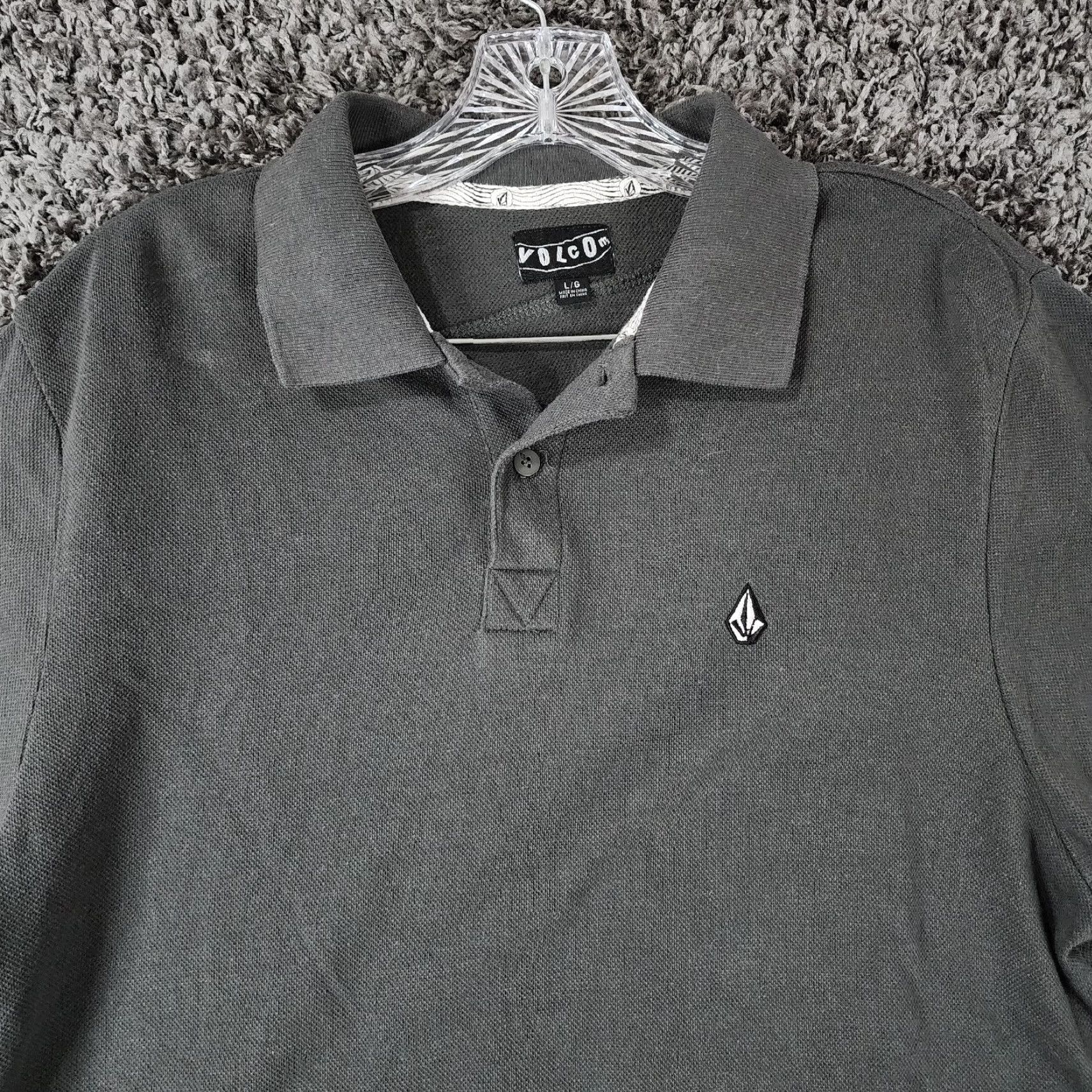 Volcom Volcom Shirt Men Gray Polo Short Sleeve Size L Cotton Blend Mens Size US L / EU 52-54 / 3 - 3 Thumbnail