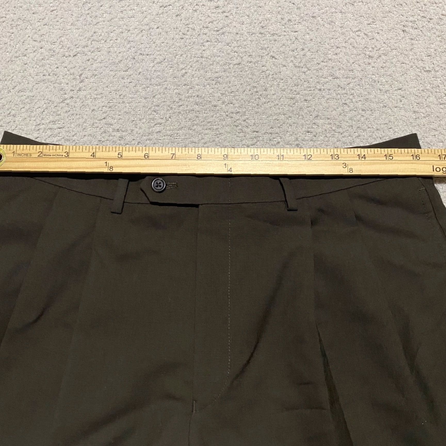 Ralph Lauren Lauren Ralph Lauren Mens Pants Dress Brown Wool Straight Mid Pleated 34x29 Inseam Slim, Regular Fit - 34x30? Size US 34 / EU 50 - 7 Thumbnail
