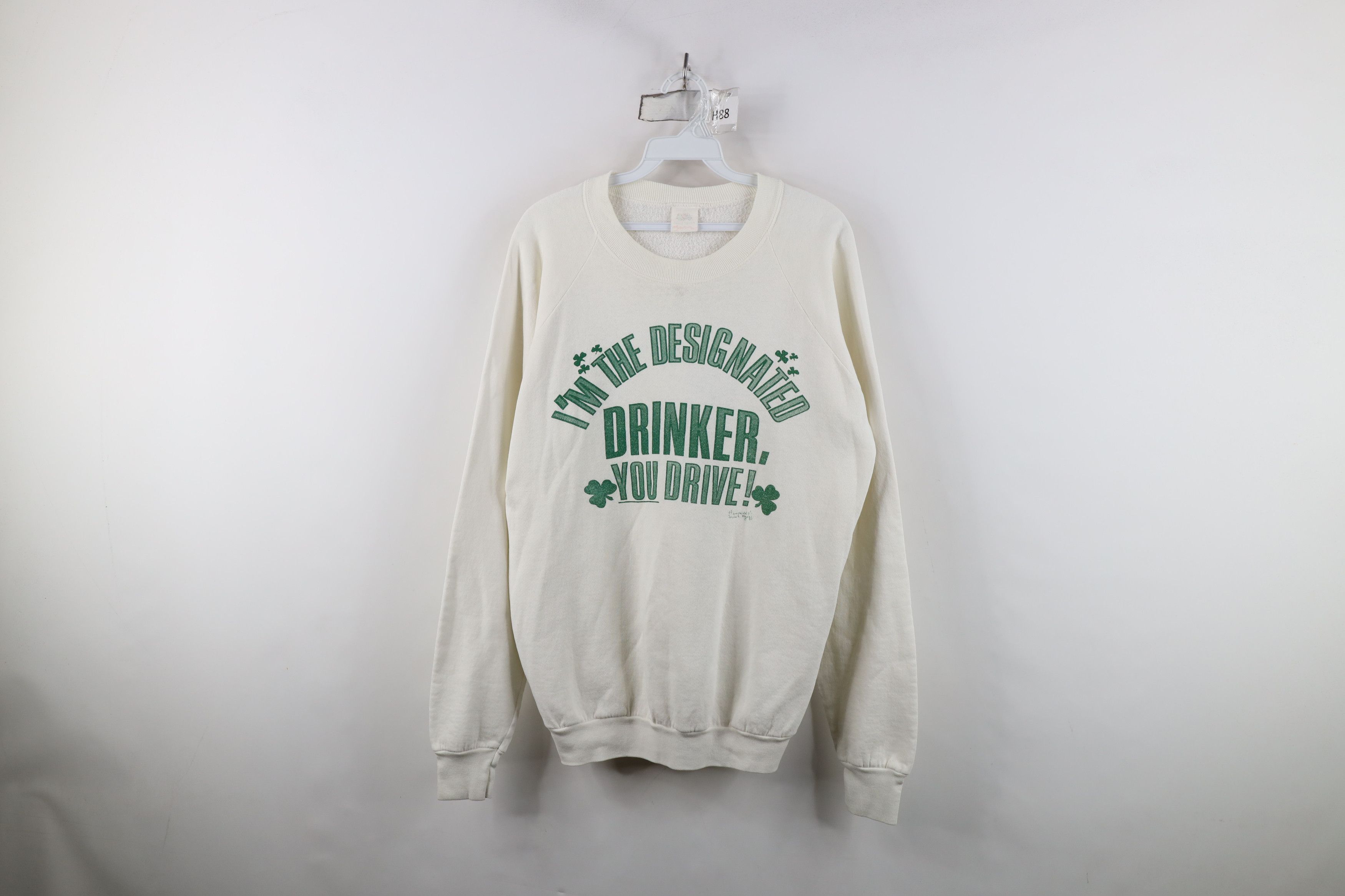 Vintage Vintage 90s Day Designated Drinker Crewneck Sweatshirt USA Size US XL / EU 56 / 4 - 1 Thumbnail