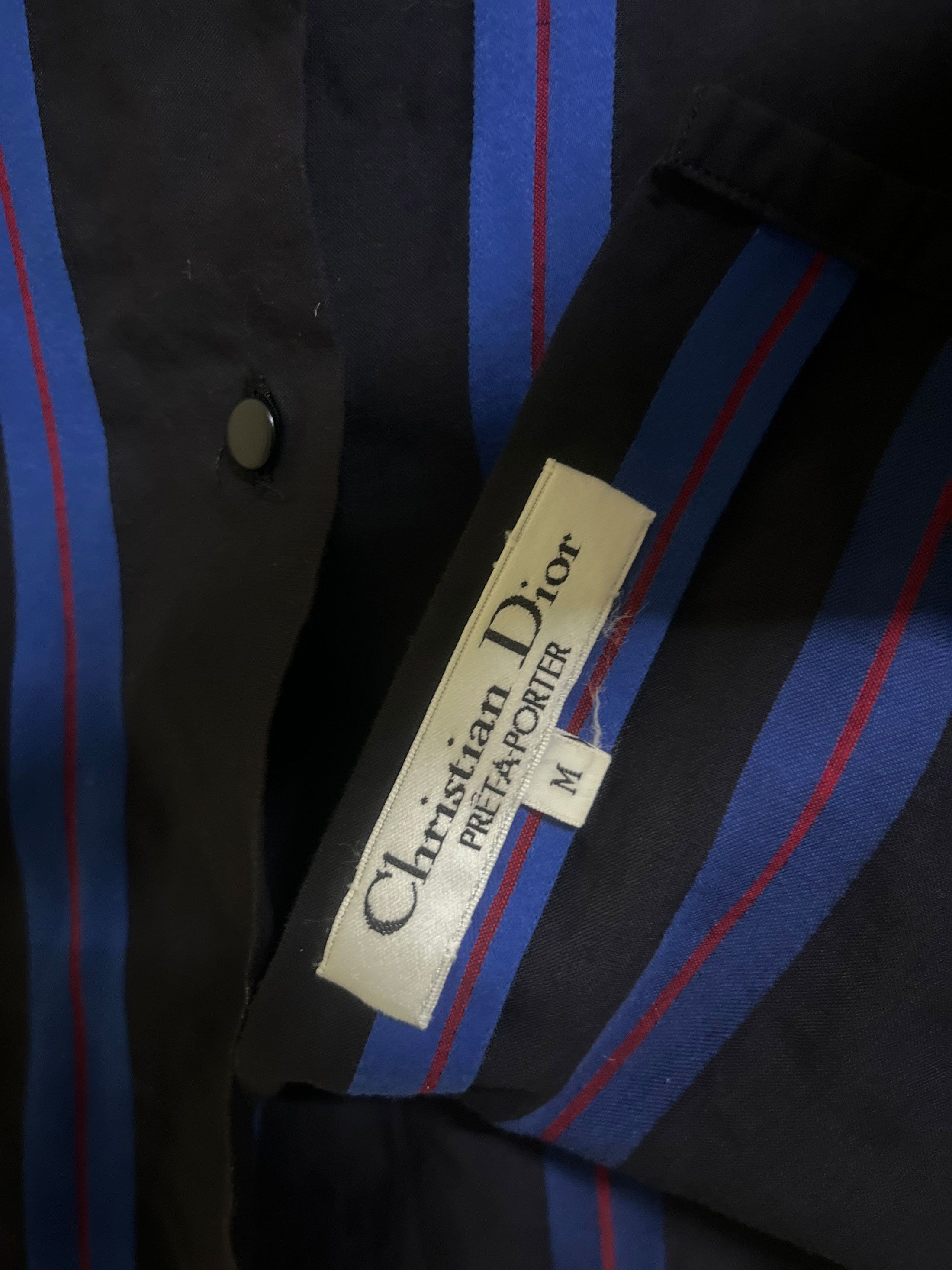 Christian Dior Monsieur Vintage Dior Vertical Border Striped Mandarin Collared Size M / US 6-8 / IT 42-44 - 4 Thumbnail
