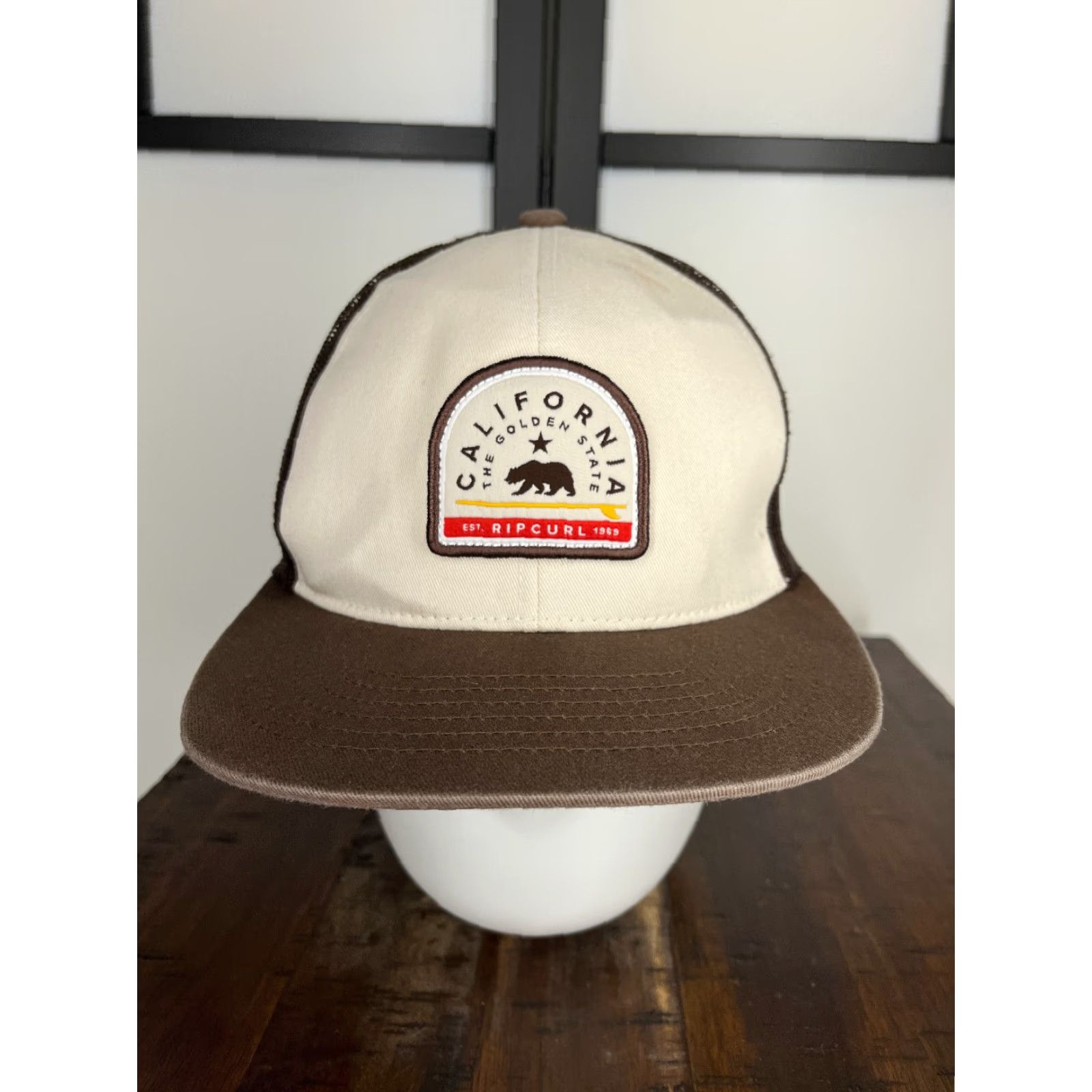 Rip Curl RIP CURL California The Golden State Hat Cap Snap Back Adult Brown Cotton Blend Trucker Men One Size Adjustable Size ONE SIZE - 2 Thumbnail