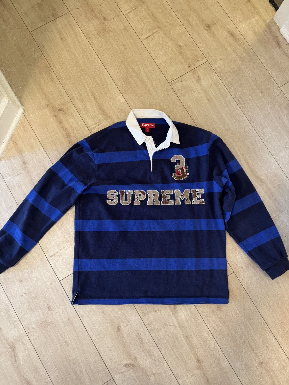 Supreme Supreme Stripe Rugby Navy | Grailed