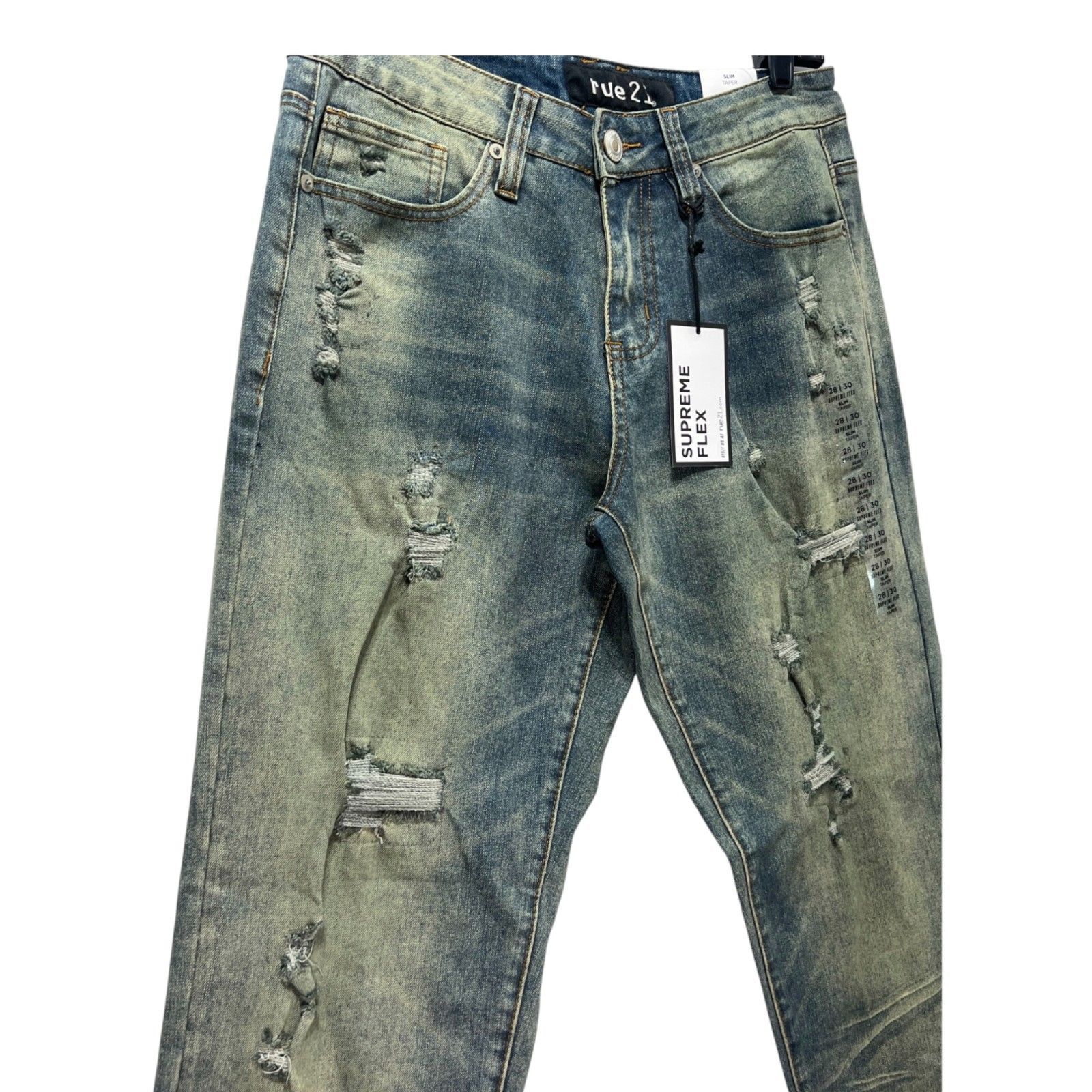 rue21 Rue 21 - Men's Supreme Flex Slim Taper Jeans Distressed - Bl Size US 28 / EU 44 - 12 Thumbnail