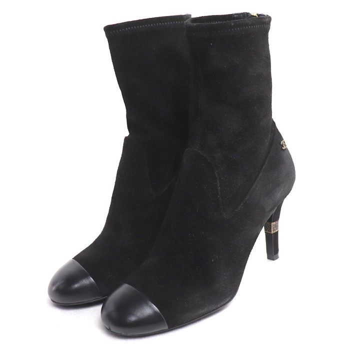 Chanel Chanel Chanel Ankle Boots Suede Leather Boots Leather Shoes G39406 Y56130 943005 DUTY FREE for USA Size ONE SIZE - 1 Thumbnail