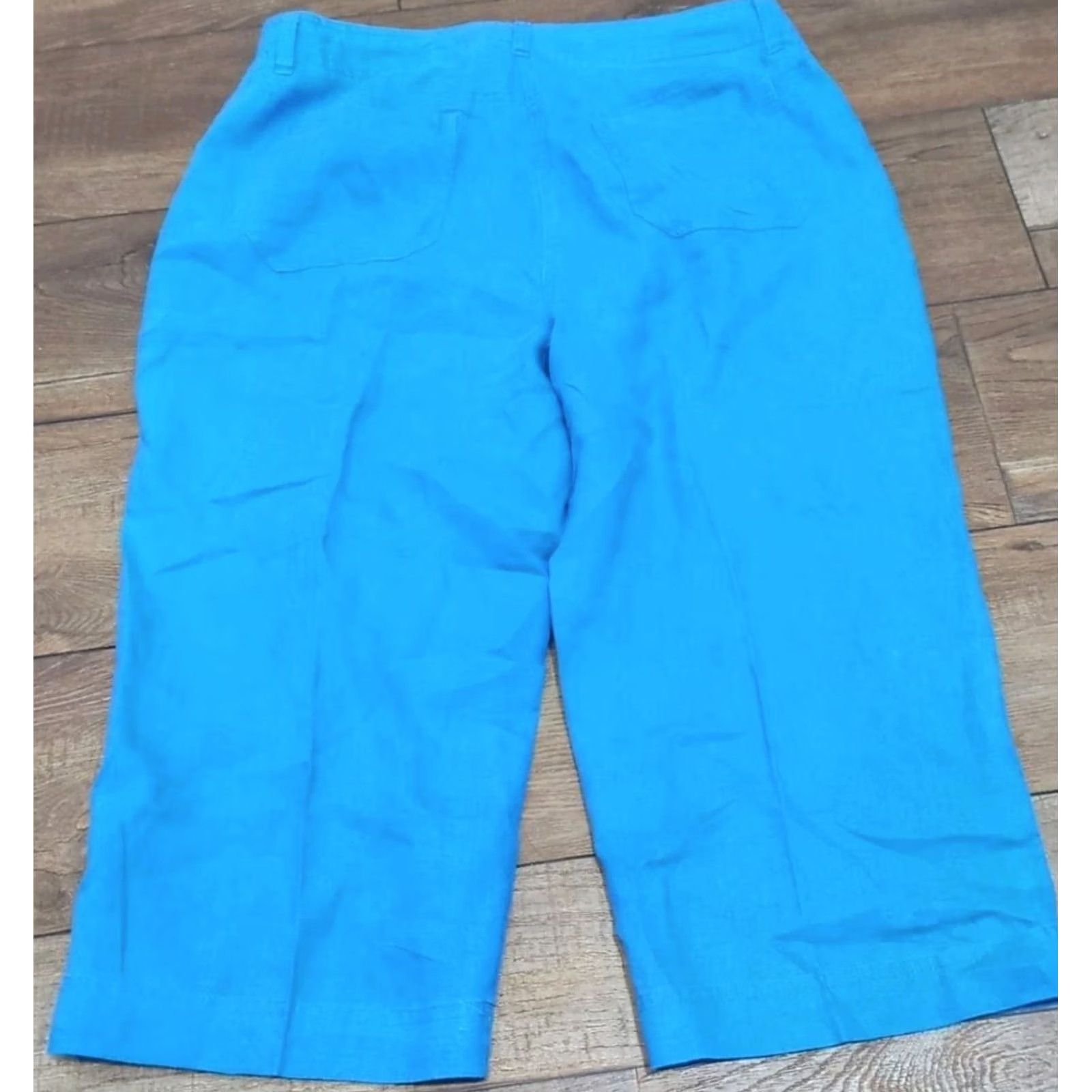 Jones New York Jones New York Pants Women 14 Linen Blue Pockets Cropped 100% Linen 14 Women Blue Cropped Pockets Size 36" / US 14 / IT 50 - 3 Thumbnail