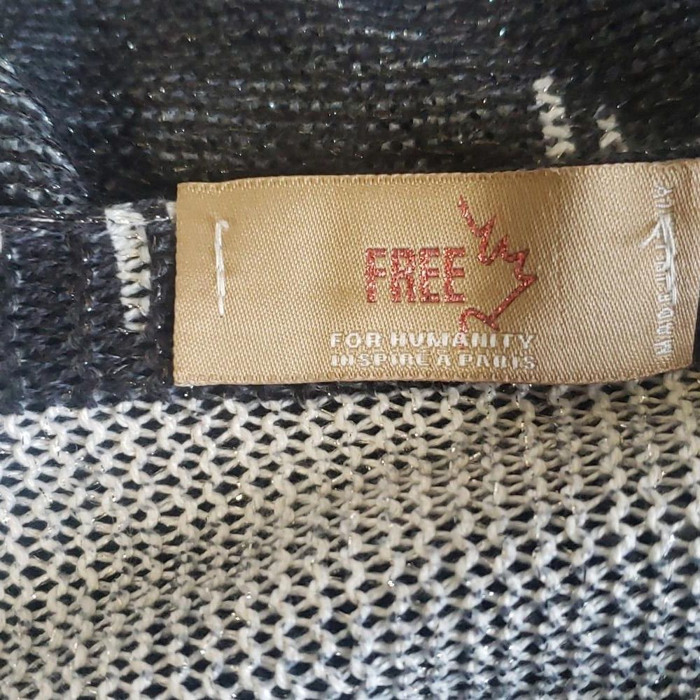 Designer CT1918 Free For Humanity Black & White Long Sleeve Sweater L Size L / US 10 / IT 46 - 4 Thumbnail