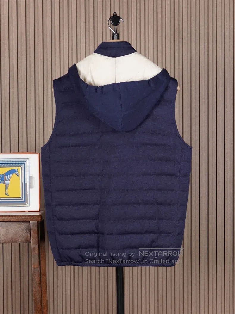 Brunello Cucinelli Brunello Cucinelli Men's cashmere/wool hooded down vest, f Size US S / EU 44-46 / 1 - 2 Thumbnail