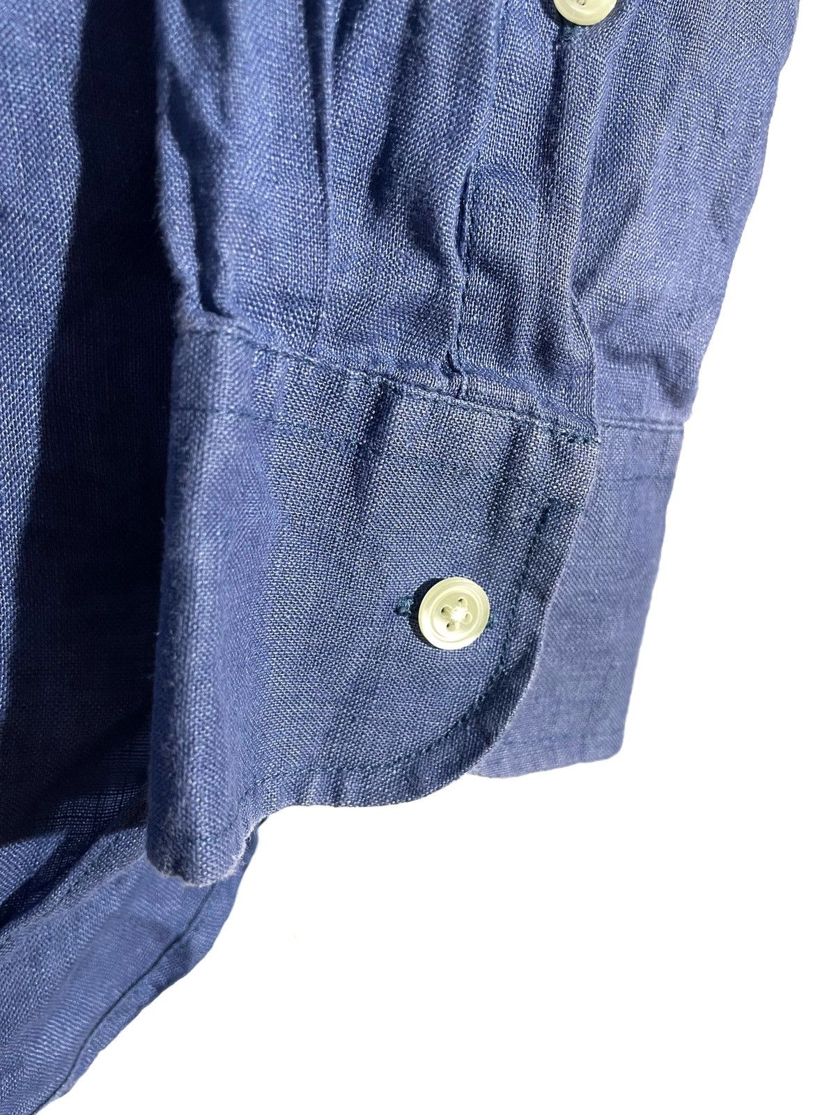 Designer Favourbrook London Men Linen Blue Shirt Size 16/S-M Portugal Size US S / EU 44-46 / 1 - 4 Thumbnail