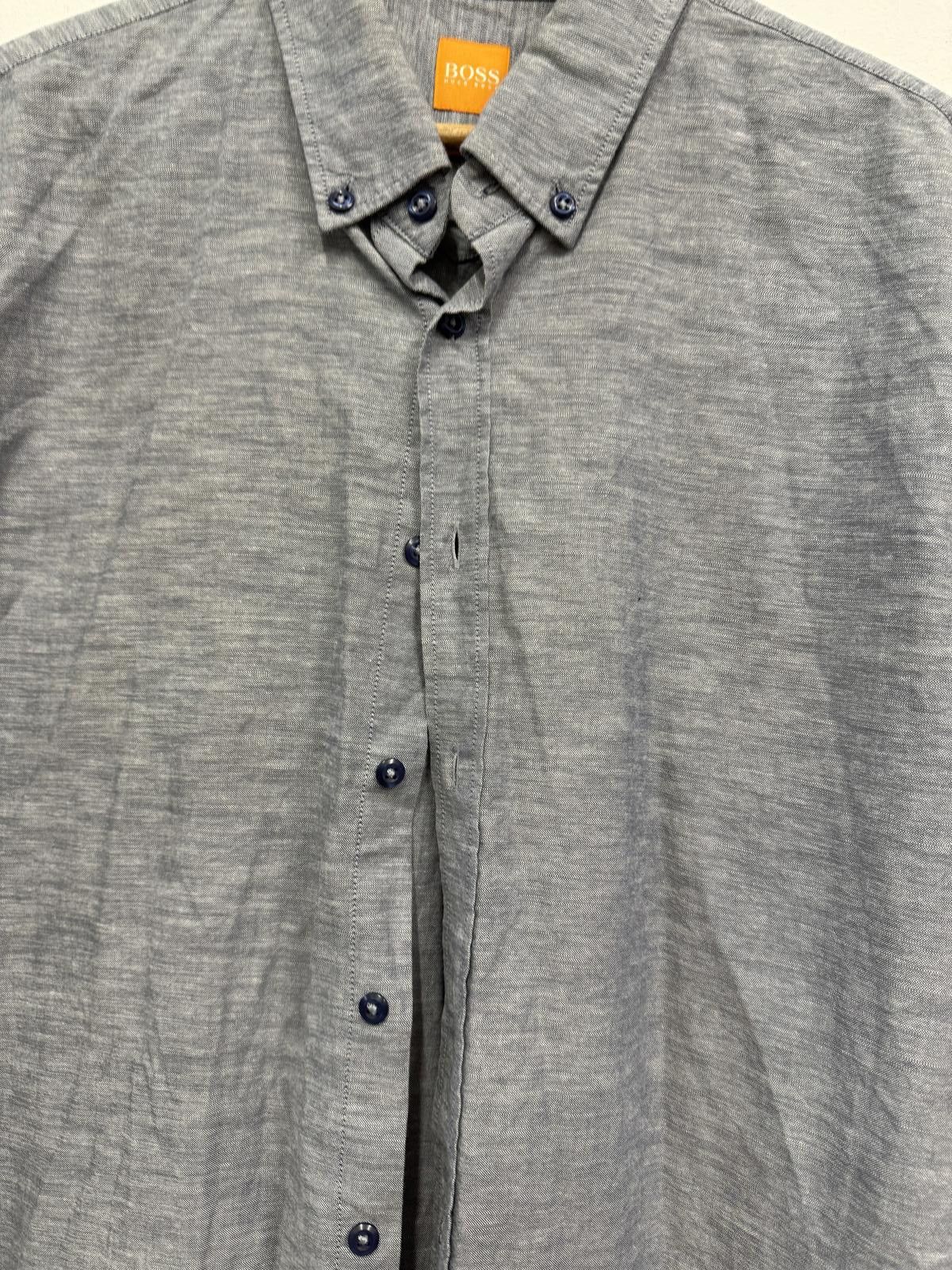 Other BOSS Hugo Boss Slim Fit Grey Button-Up Shirt XL Size US XL / EU 56 / 4 - 4 Thumbnail