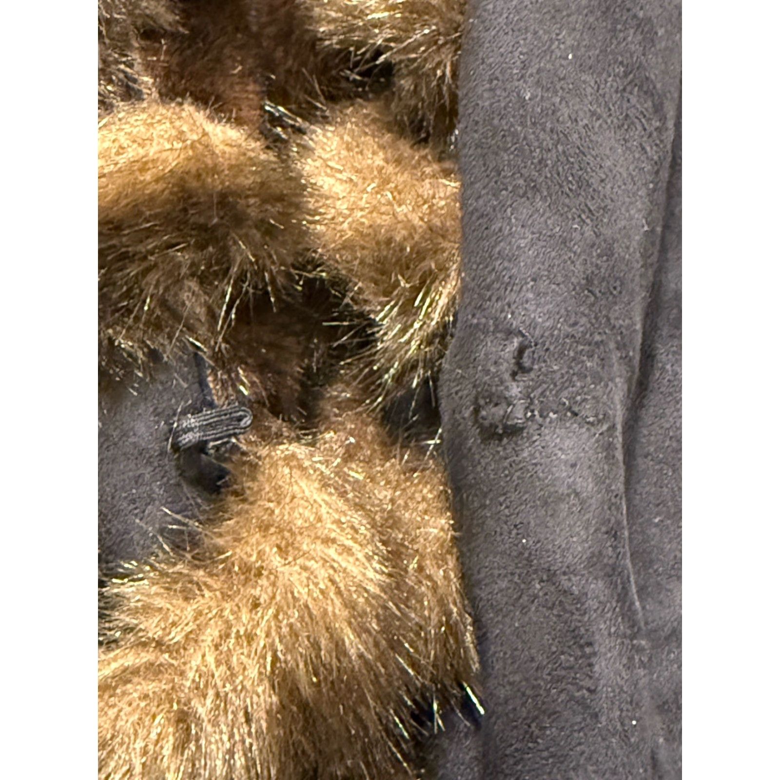 Vintage VTG 90s Marvin Richards Black Faux Suede Spiral Faux Fur Lined Coat Womens XL Size XL / US 12-14 / IT 48-50 - 4 Thumbnail