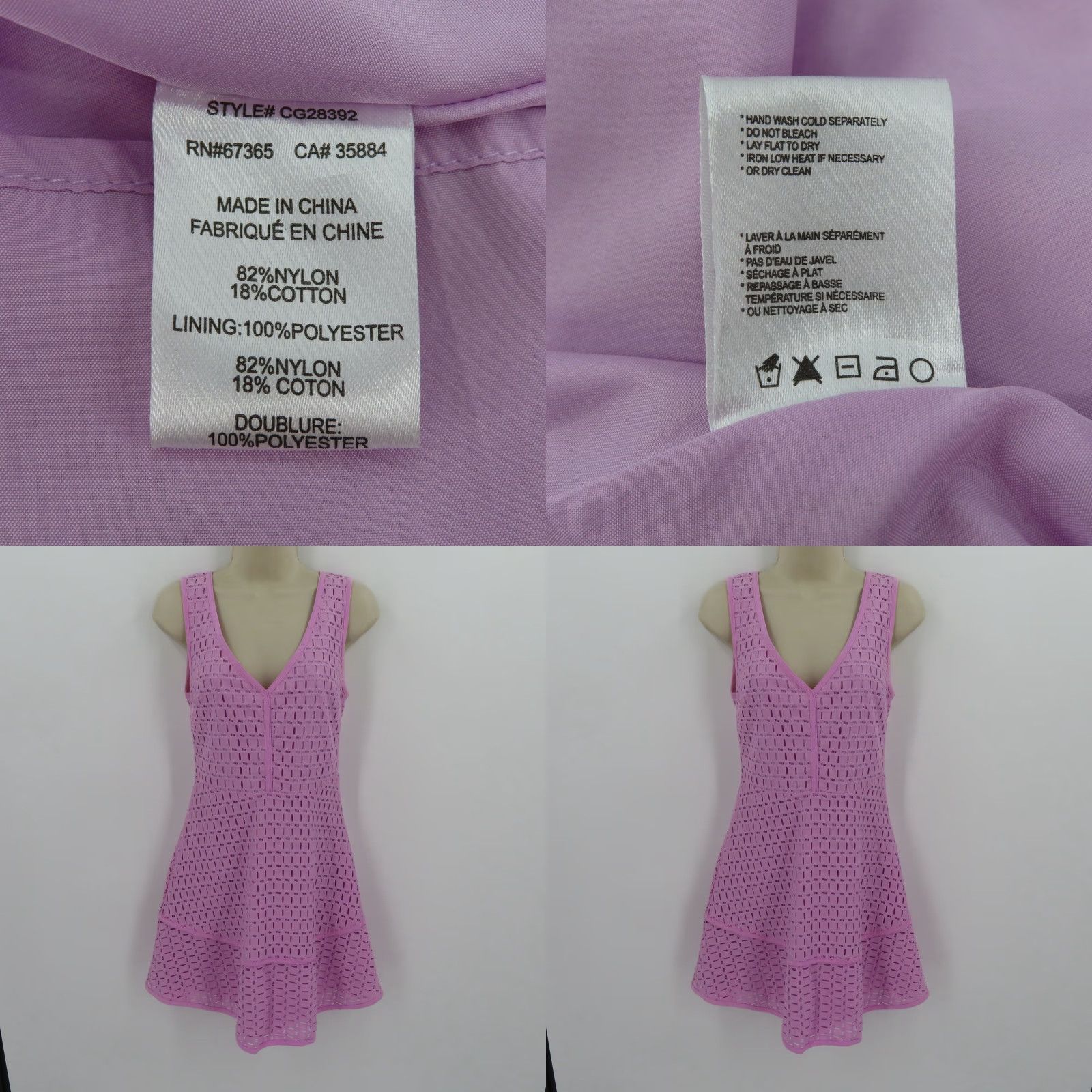 Vintage Cupcakes and Cashmere Womens 2 Purple Eyelet Lace Sleeveless A-Line Dress Summer Dress Size XS / US 0-2 / IT 36-38 - 8 Thumbnail