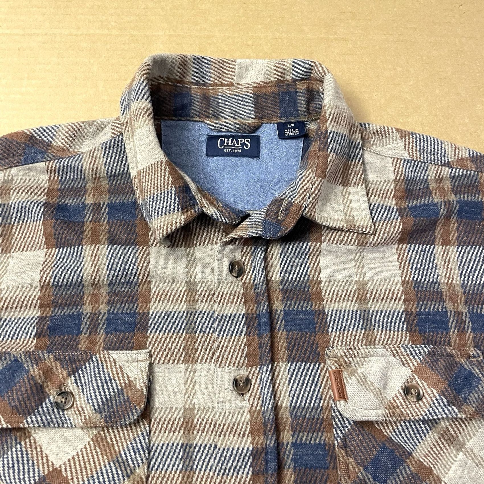 Chaps Chaps Ralph Lauren Long Sleeve Button-Down Shirt Adult Large Plaid Brown Mens Size US L / EU 52-54 / 3 - 5 Thumbnail