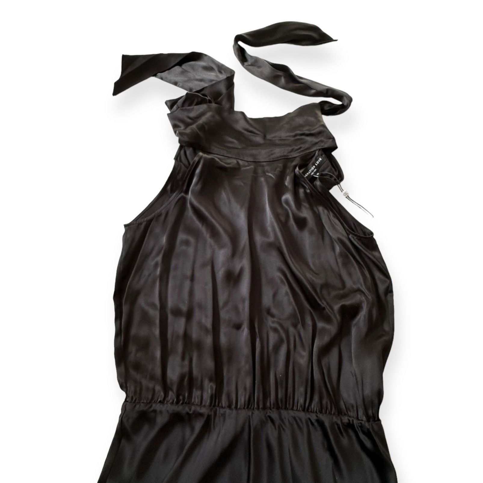 Generation Love Generation Love Arie Black Silk Maxi Dress, Size M, NWT, Hal Size M / US 6-8 / IT 42-44 - 13 Thumbnail