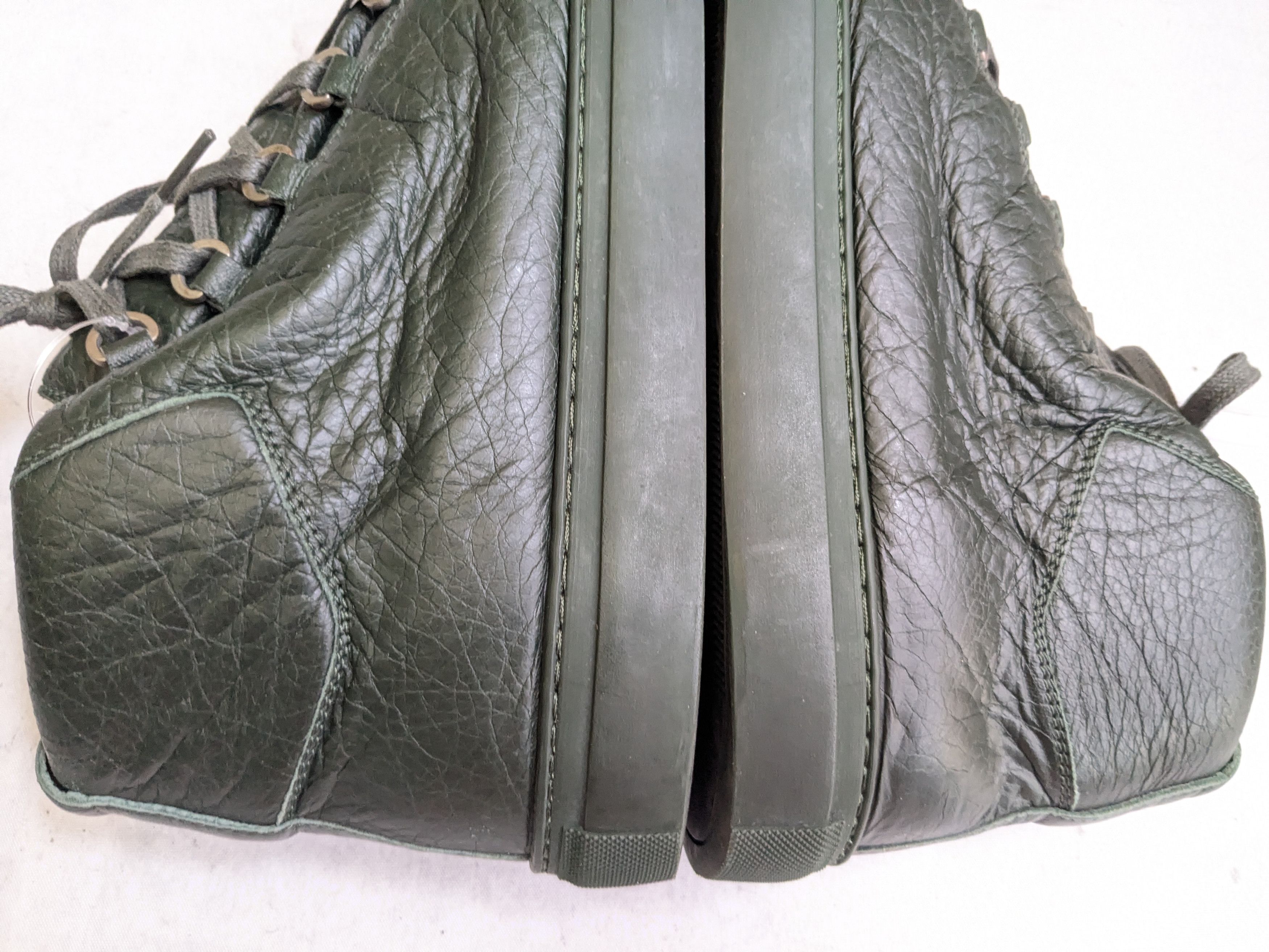 Balenciaga Balenciaga Arena Sneakers Dark Green 14 High Tops Leather Size US 14 / EU 47 - 9 Thumbnail
