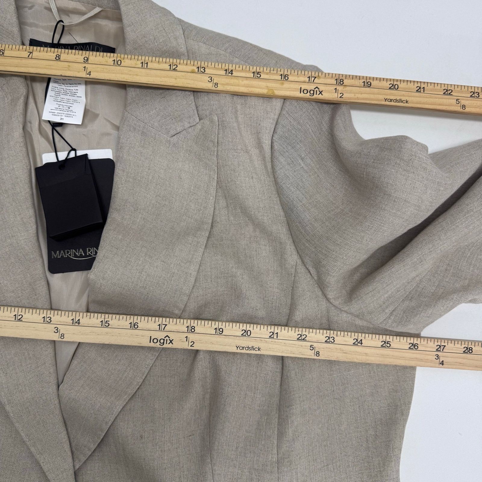 Marina Rinaldi Marina Rinaldi Linen Beige Blazer Jacket Plus sz 22 Neutral Size 3XL / US 20-22 - 6 Thumbnail