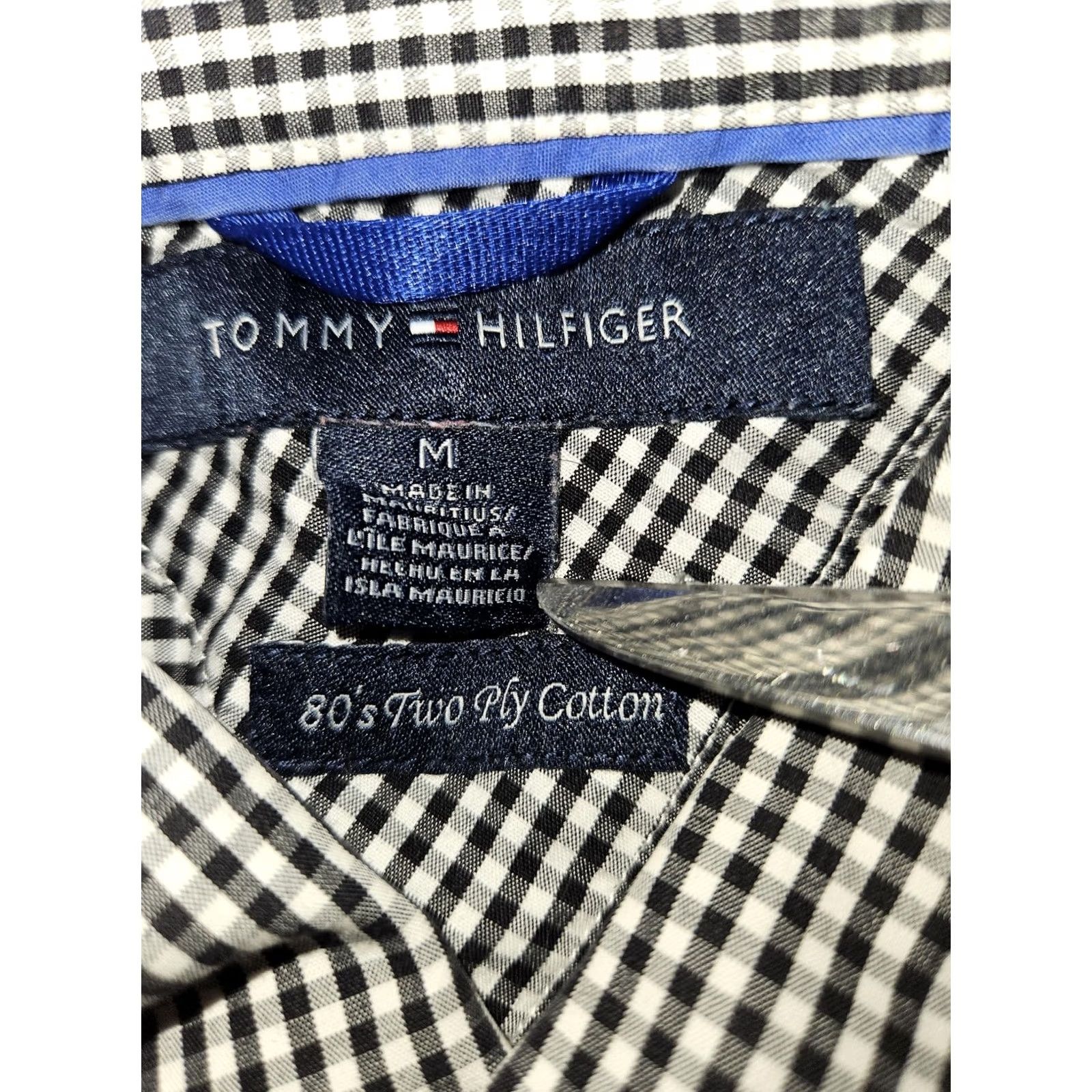 Tommy Hilfiger Tommy Hilfiger Shirt Mens Medium Gingham Check Button Down Classic Black White Size US M / EU 48-50 / 2 - 2 Thumbnail