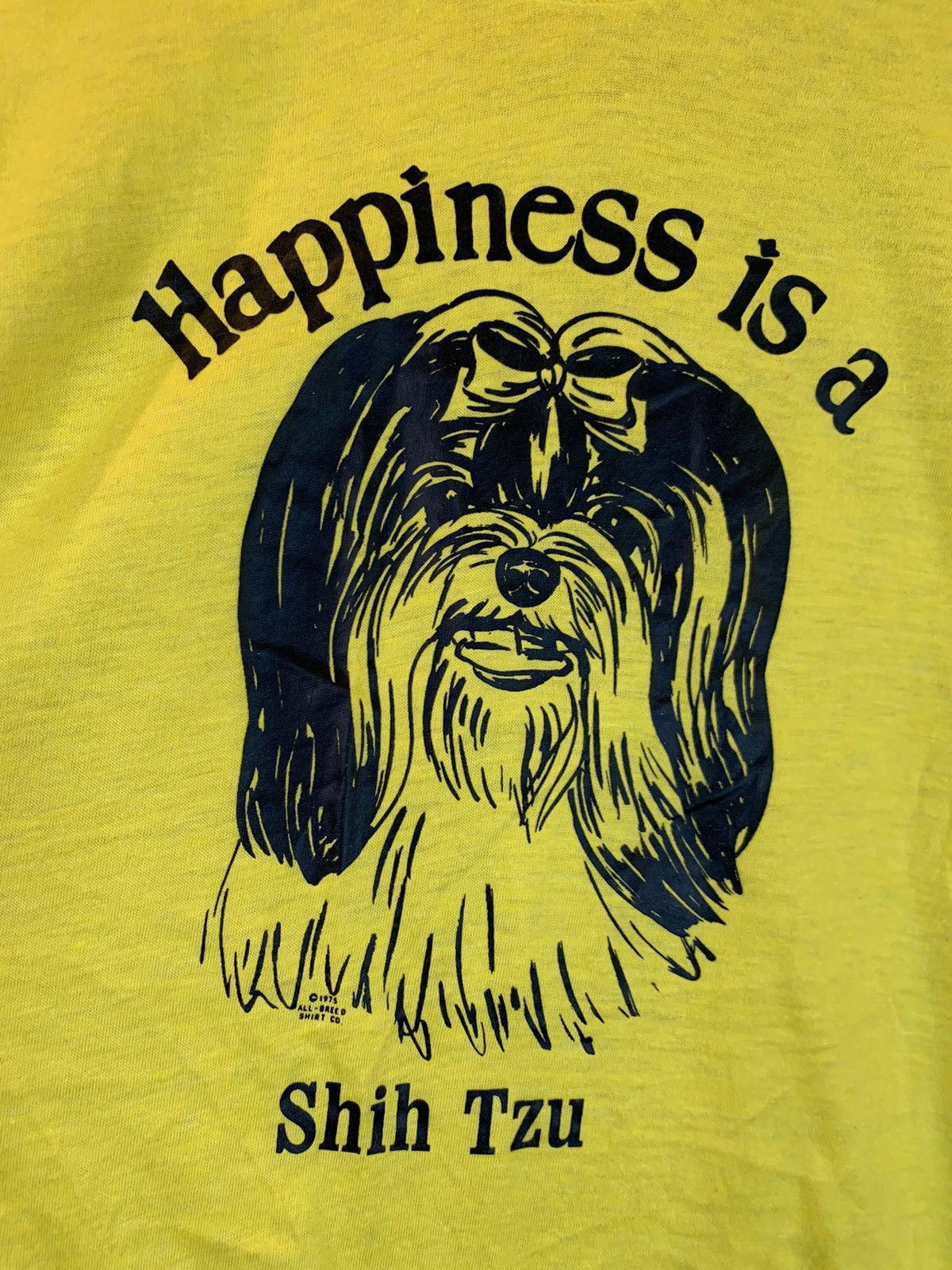 Vintage RARE Vintage 1975 Happiness Is A Shih Tzu Screen Stars Shirt Size US XL / EU 56 / 4 - 2 Thumbnail