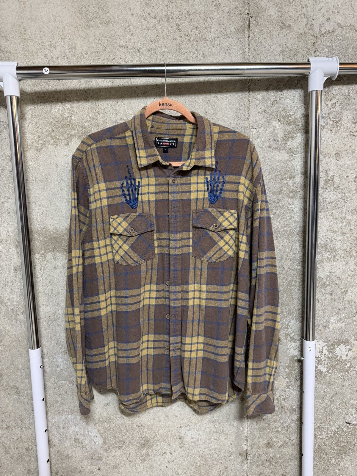 Supreme Supreme arc logo quilted flannel shirt | Grailed