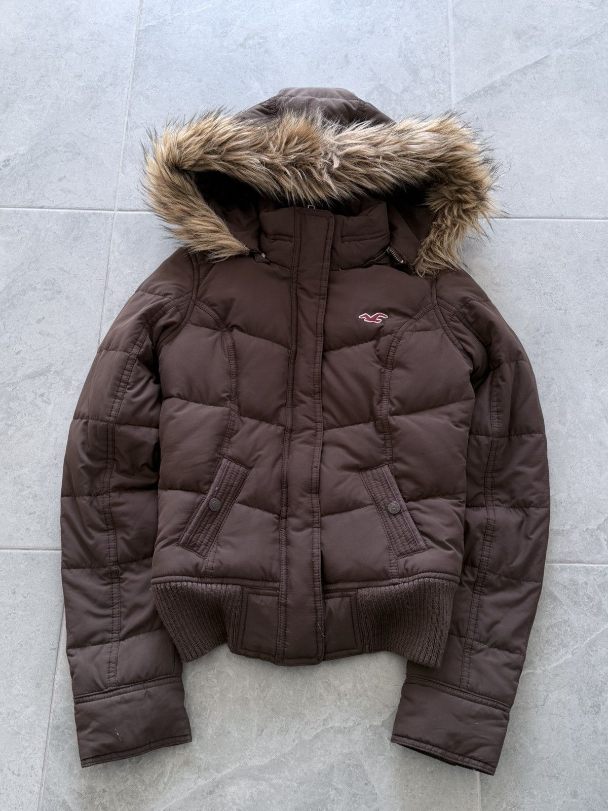 Hollister 2000s Y2K Hollister Hysteric Glamour Style Fur Hood Jacket Size US S / EU 44-46 / 1 - 1 Thumbnail