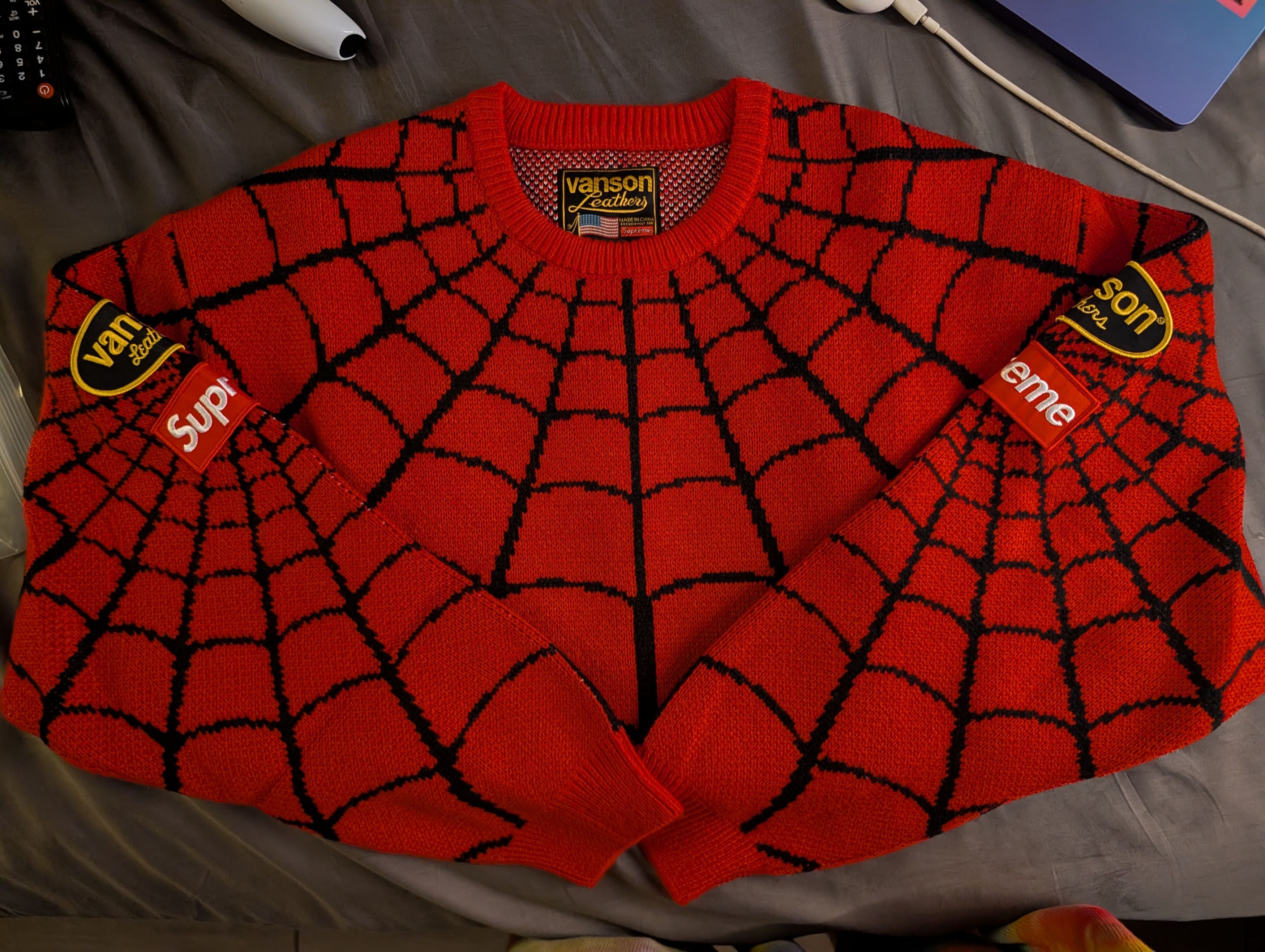 Supreme × Vanson Leathers Supreme Vanson Leathers Spider-Man Knit