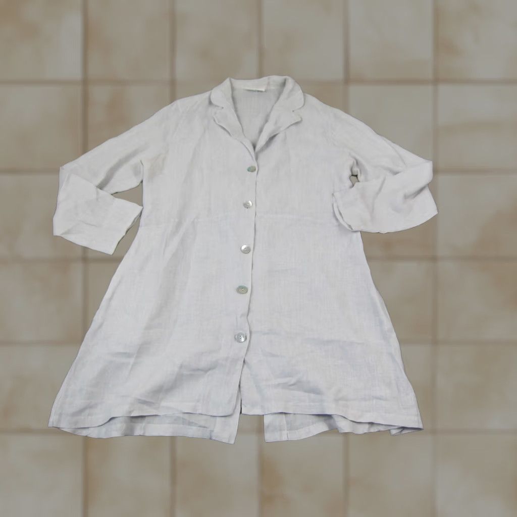 Vintage Bryn Walker Jacket Womens XL Gray Lilac 100% Linen Made in USA Size XL / US 12-14 / IT 48-50 - 1 Thumbnail