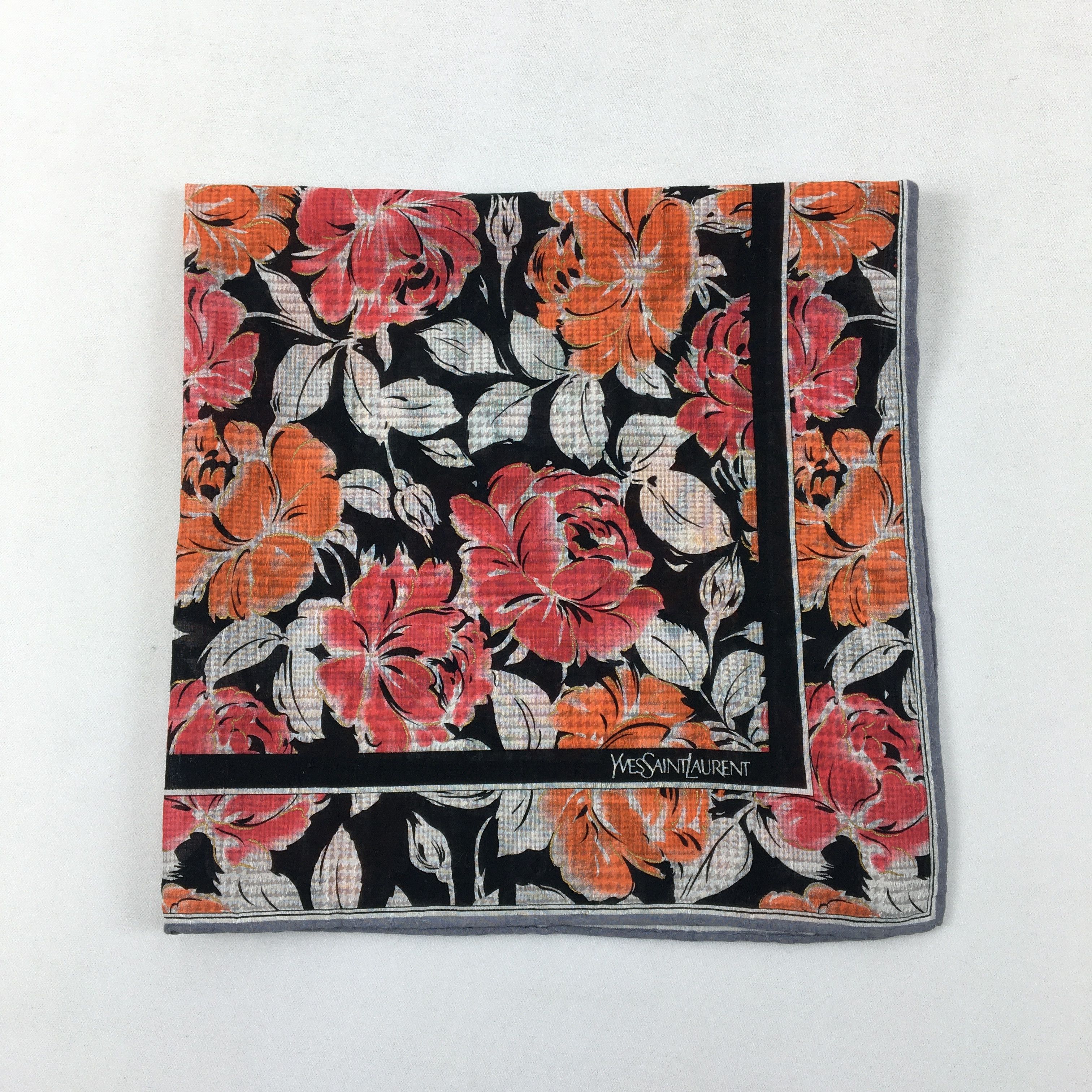 Japanese Brand Vintage Yves Saint Laurent Handkerchief Neckerchief Bandana Size ONE SIZE - 3 Thumbnail