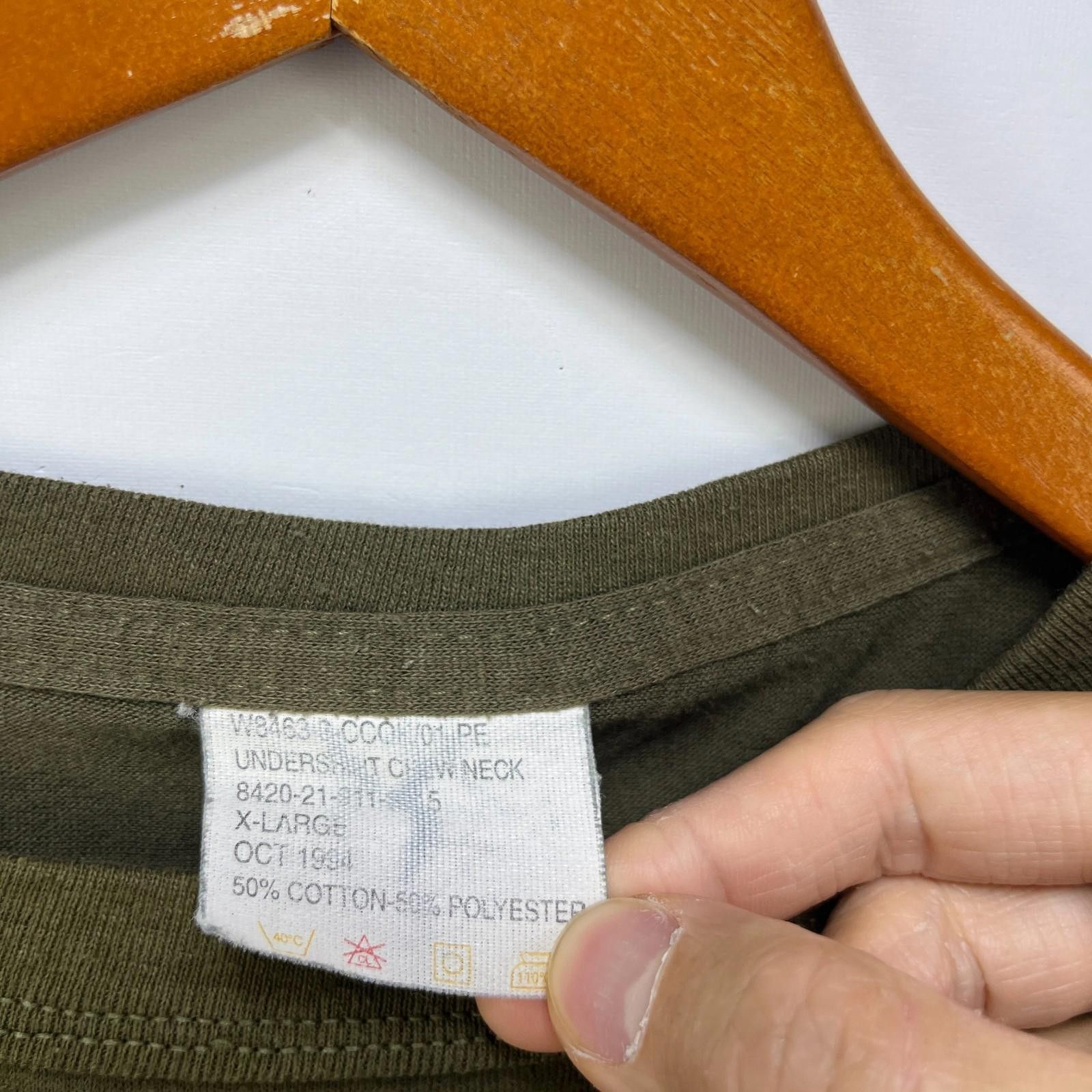 Vintage Vintage 90s Olive Blank Single Stitch Undershirt XL Size US XL / EU 56 / 4 - 4 Thumbnail