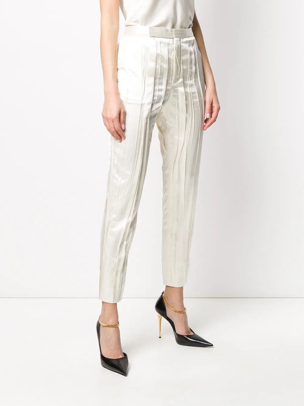 Saint Laurent Paris o1y0126 Sweatpant in Ivory Size 28" / US 6 / IT 42 - 2 Thumbnail