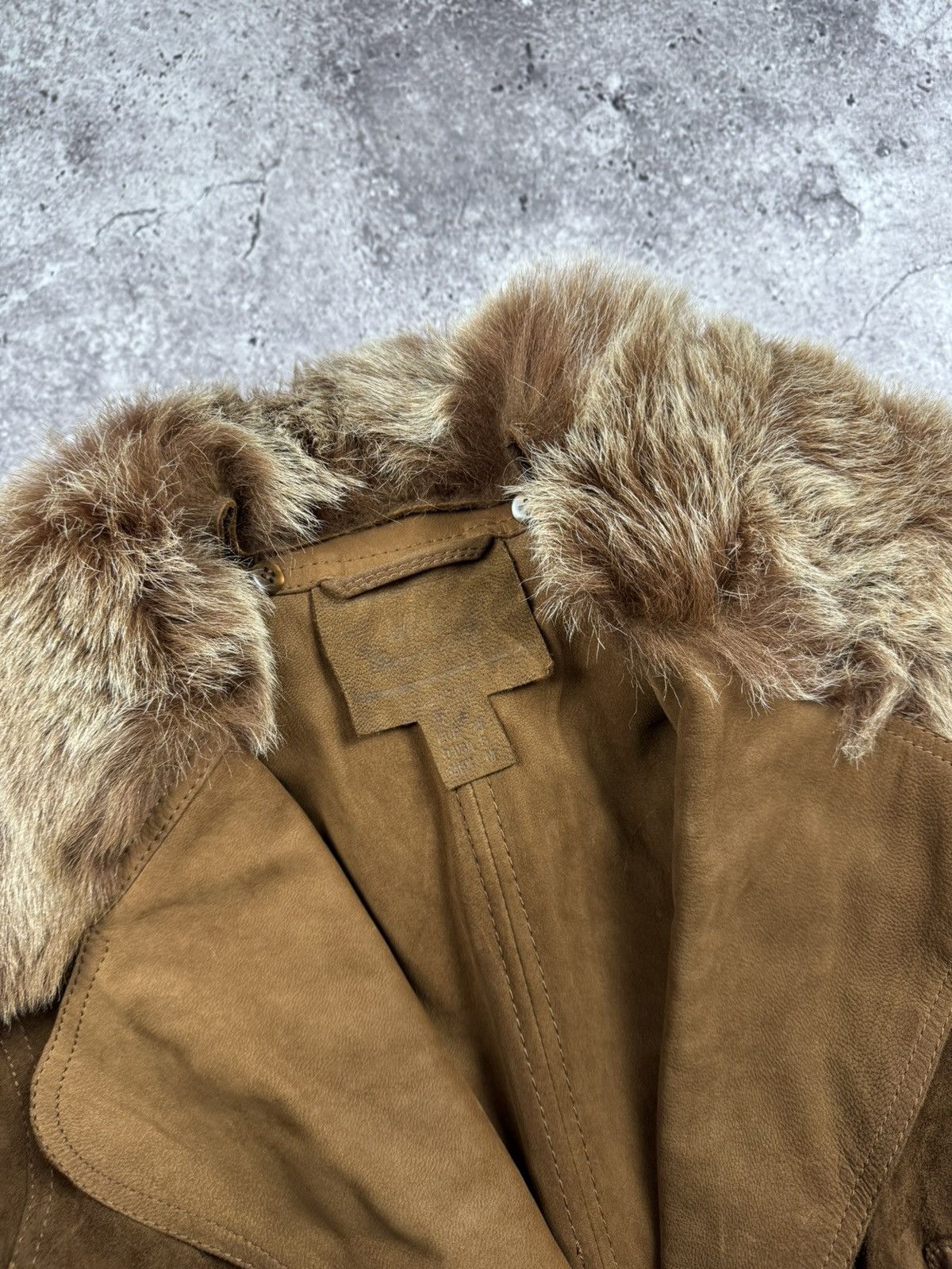 Japanese Brand VINTAGE SUEDE LEATHER FUR COAT JAPAN GLAMOUR RARE Y2K 90s Size S / US 4 / IT 40 - 5 Thumbnail