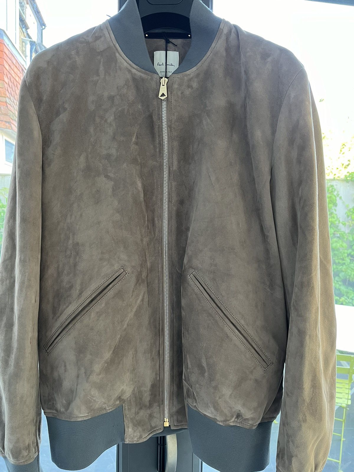 Paul Smith Taupe Beige Suede Bomber Jacket BNWT Small
