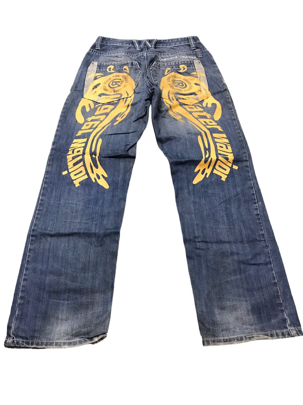 Japanese Brand × Vintage 🔥VERY RARE🔥REALBVOICE Fly Button Big Printed Jeans Size US 31 - 1 Thumbnail