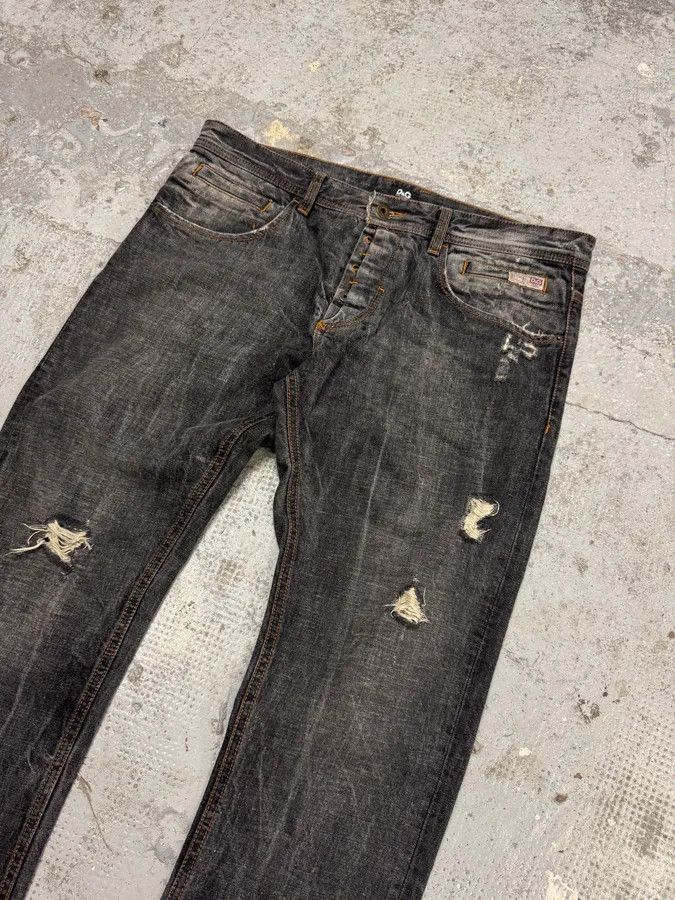 Dolce & Gabbana 2000s Dolce & Gabbana Grey Distressed Denim Jeans Size US 34 / EU 50 - 5 Thumbnail