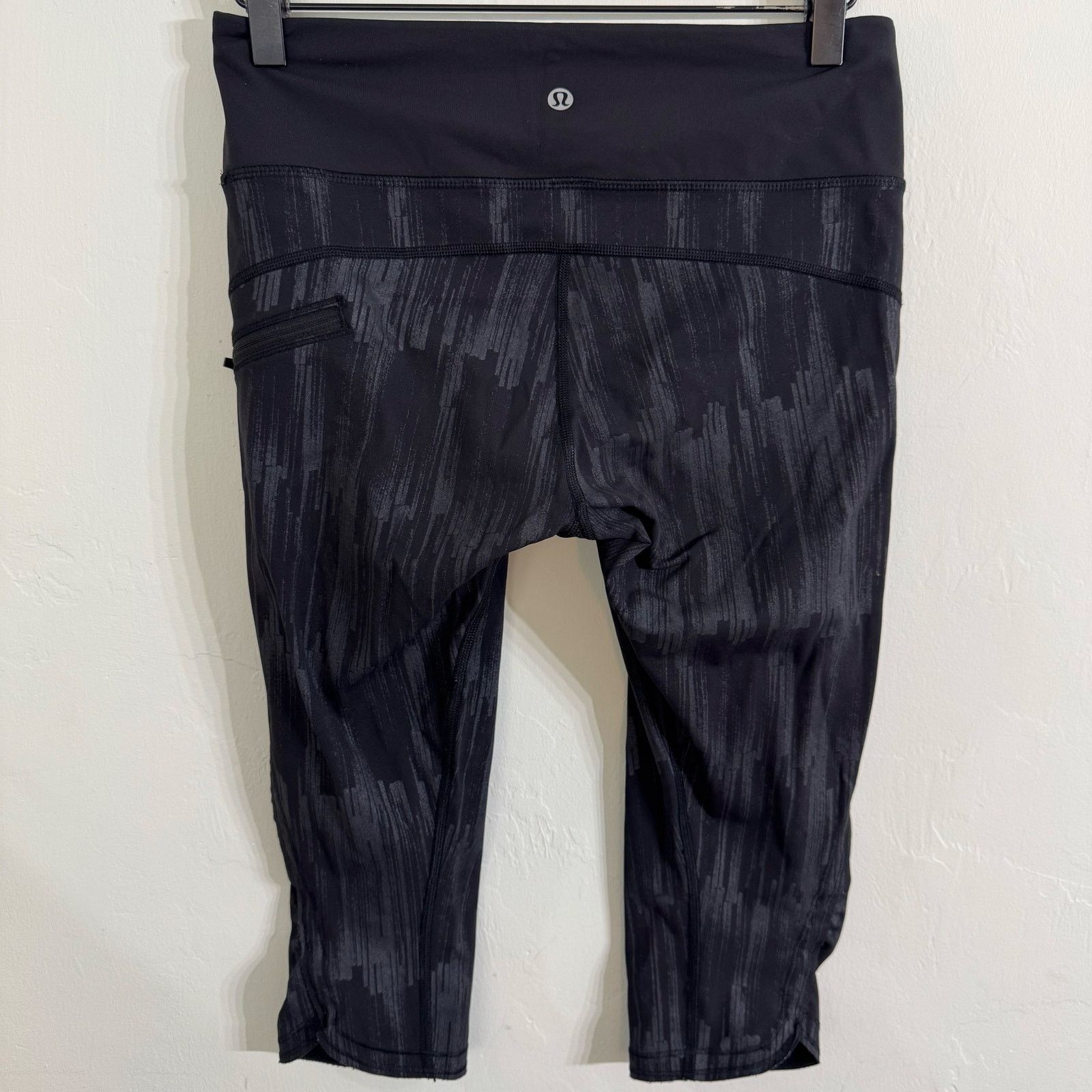 Lululemon Lululemon Run: Top Speed Crop Scratch Match Black Multi Sz 6 Size 28" / US 6 / IT 42 - 4 Thumbnail