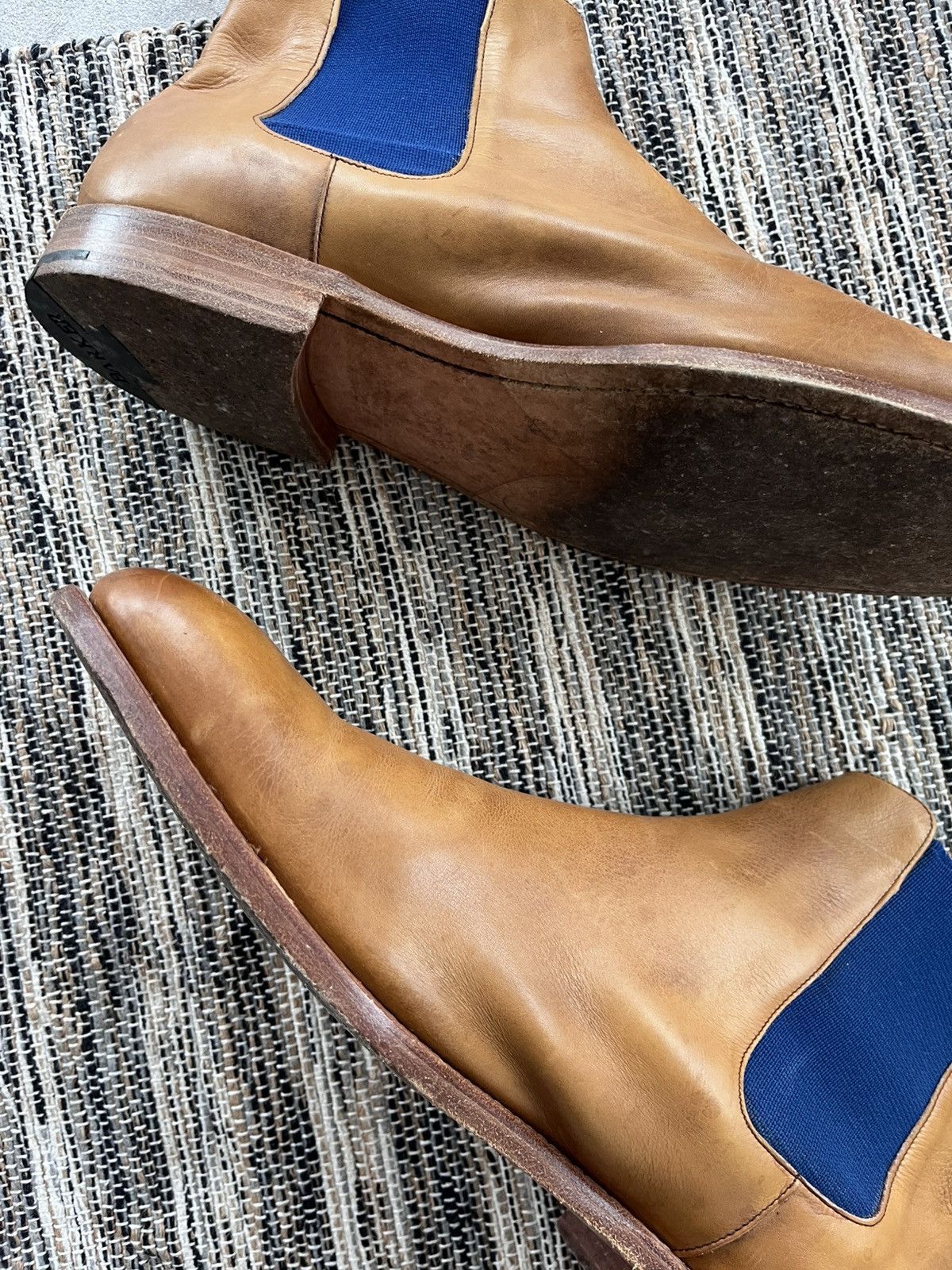 Barker Vintage Luxury Barker Brown Yellow Leather Chelsea Boots Y2K Size US 11.5 / EU 44-45 - 10 Thumbnail