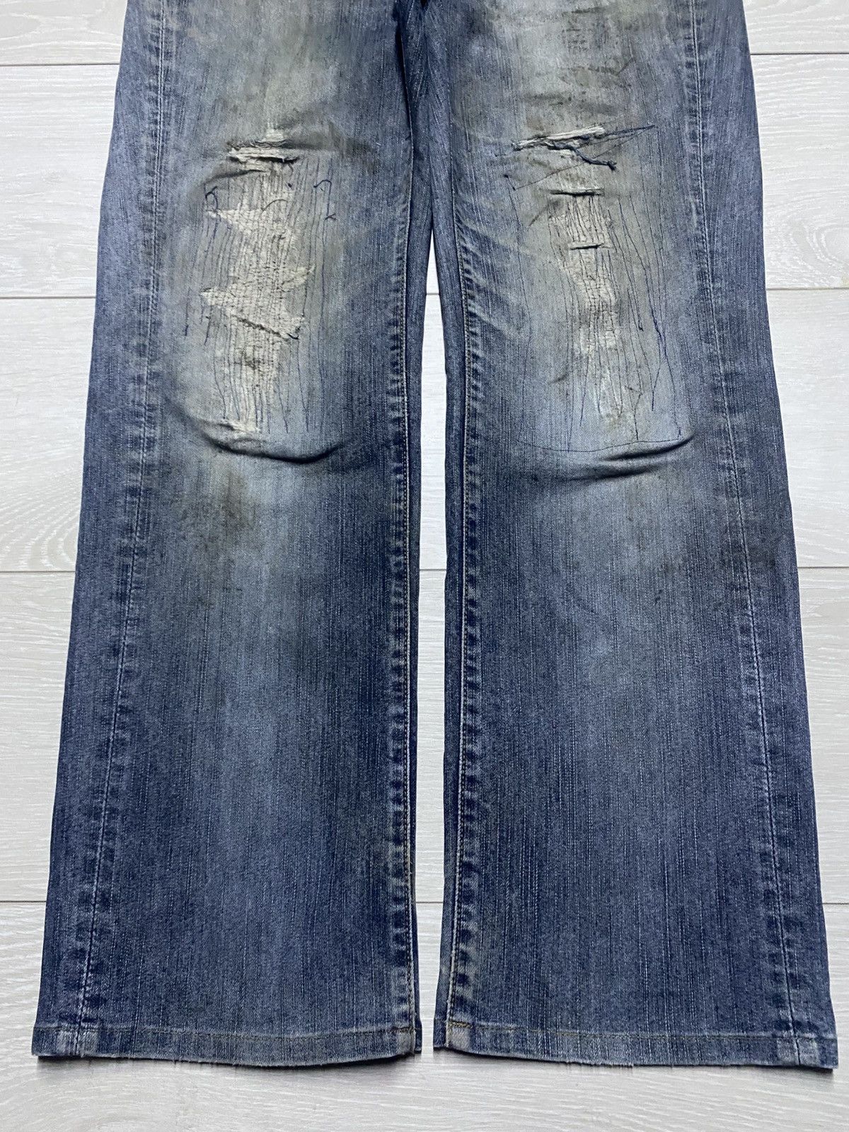 Big John Vintage Big John Japan Grunge Distressed Repair Jeans Size US 30 / EU 46 - 5 Thumbnail