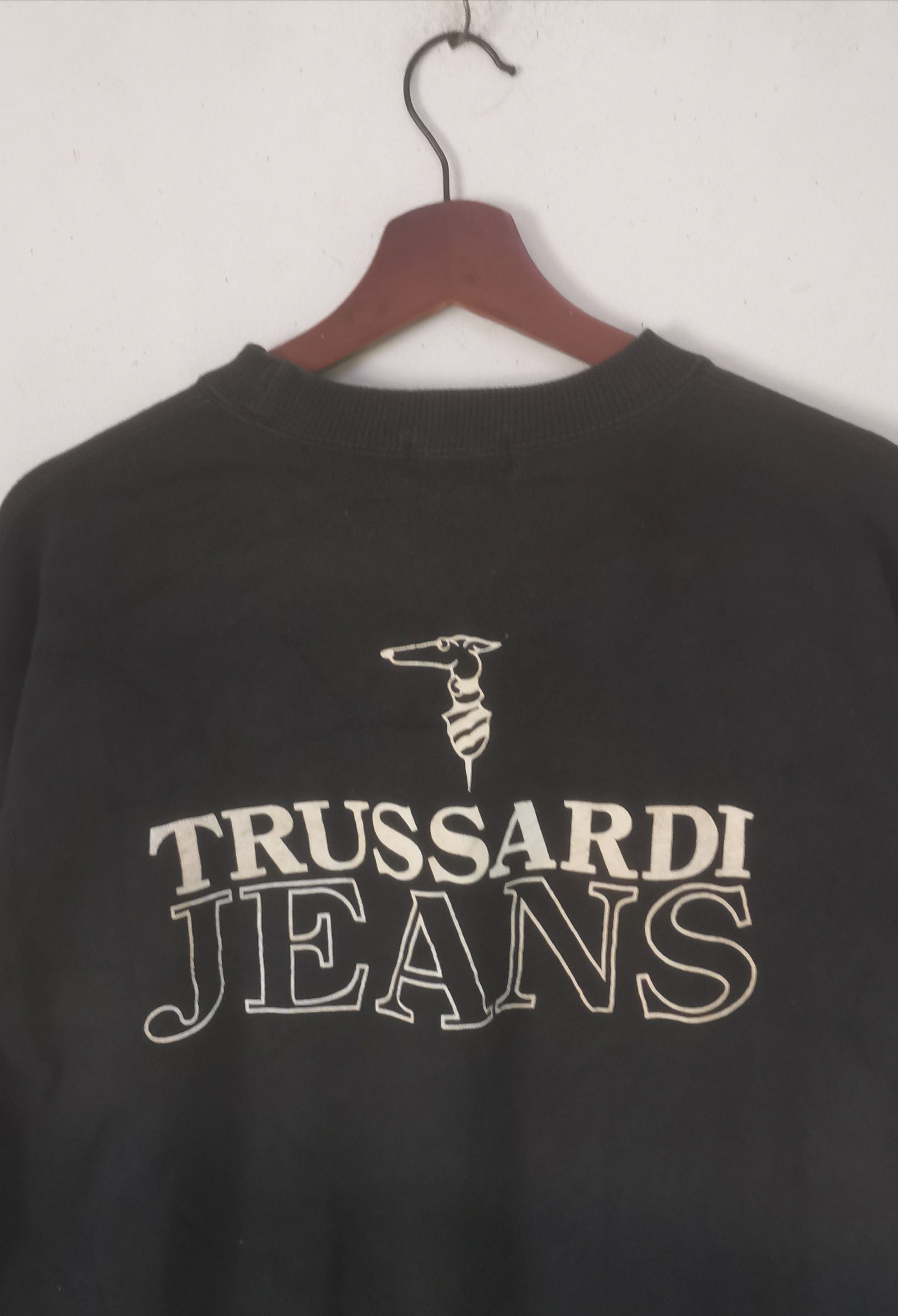Trussardi × Vintage Rare Trussardi Jeans sweatshirt embroidered orange colour Size US M / EU 48-50 / 2 - 3 Thumbnail