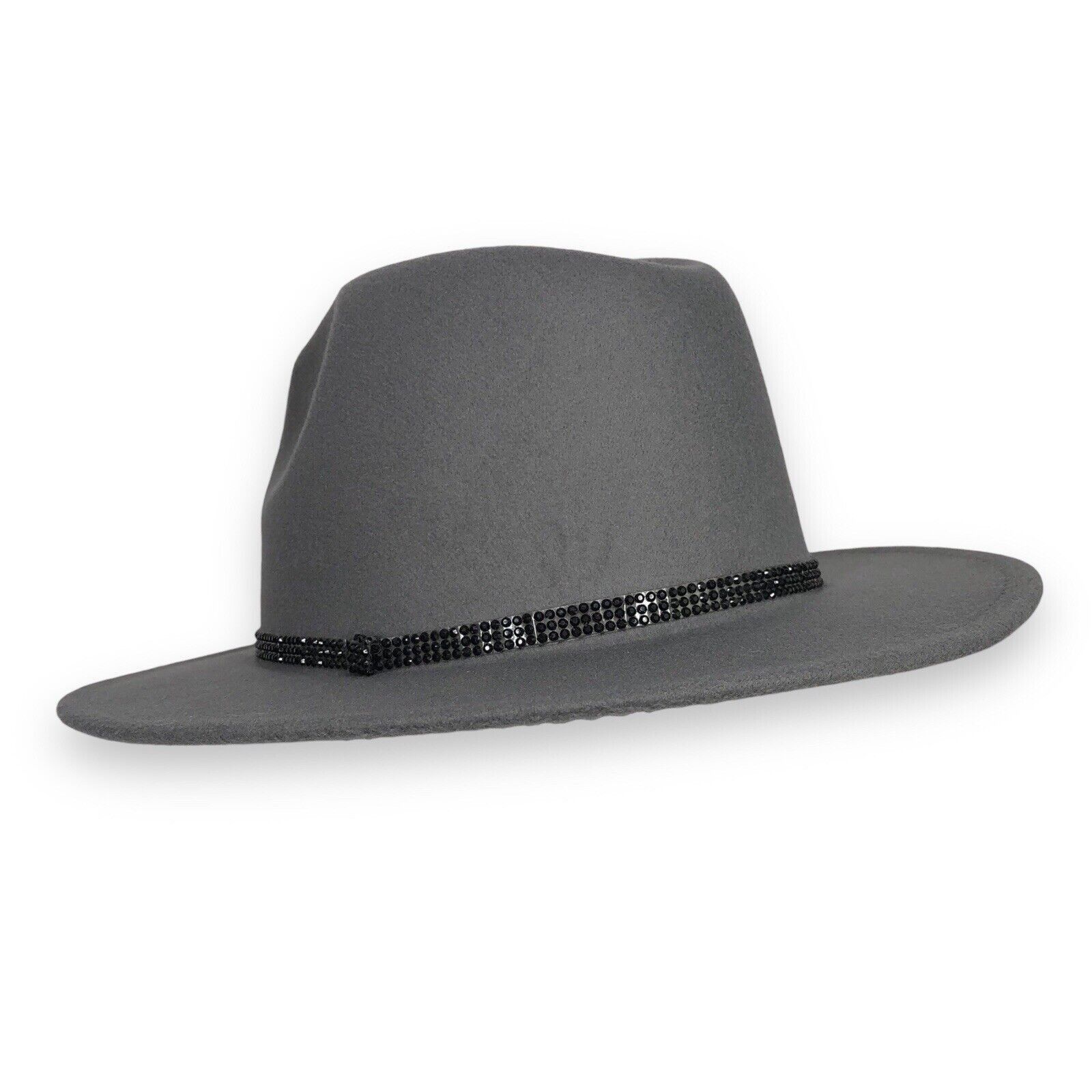 Other Marcus Adler Womens Gray Wool Blend Panama Hat Fedora Shinny Size ONE SIZE - 1 Thumbnail