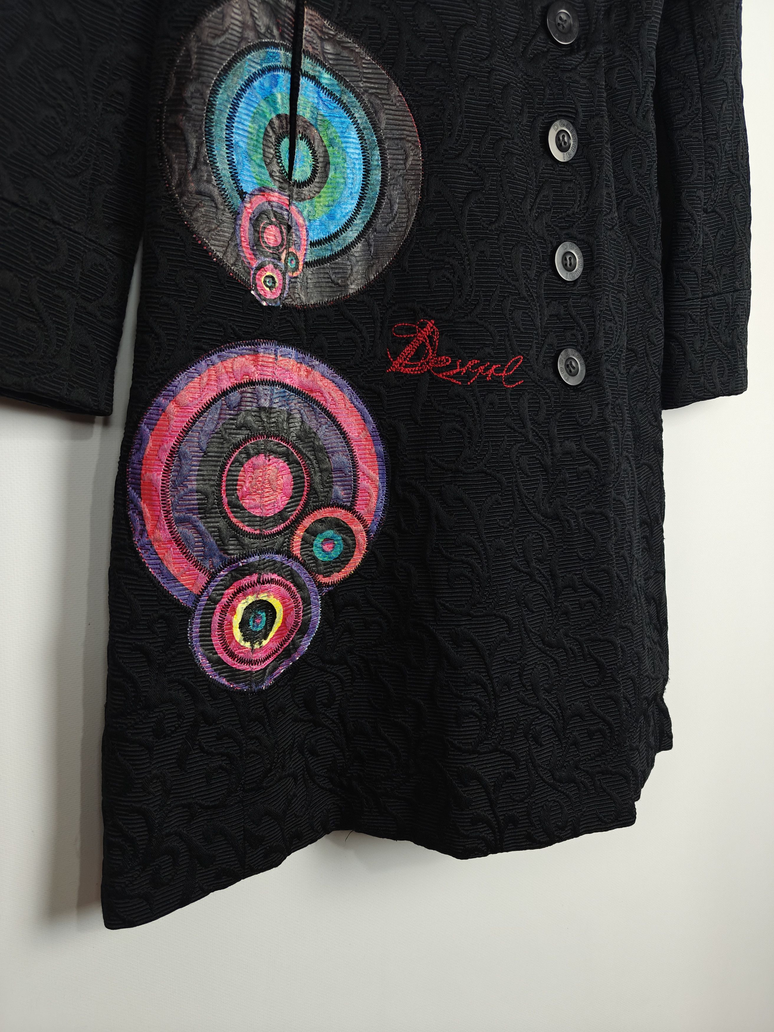 Desigual Desigual Coat Jacket Ornament Black size 38 Size S / US 4 / IT 40 - 4 Thumbnail