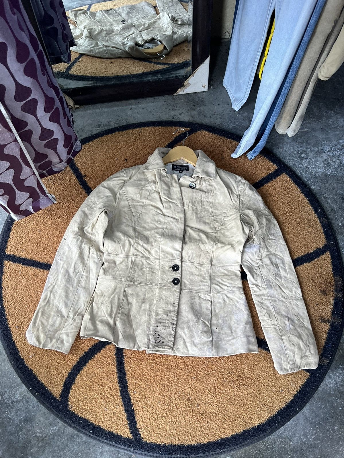 Sonia Rykiel 🔥Rare Sonia Rykiel Button Leather Jacket Size S / US 4 / IT 40 - 2 Thumbnail