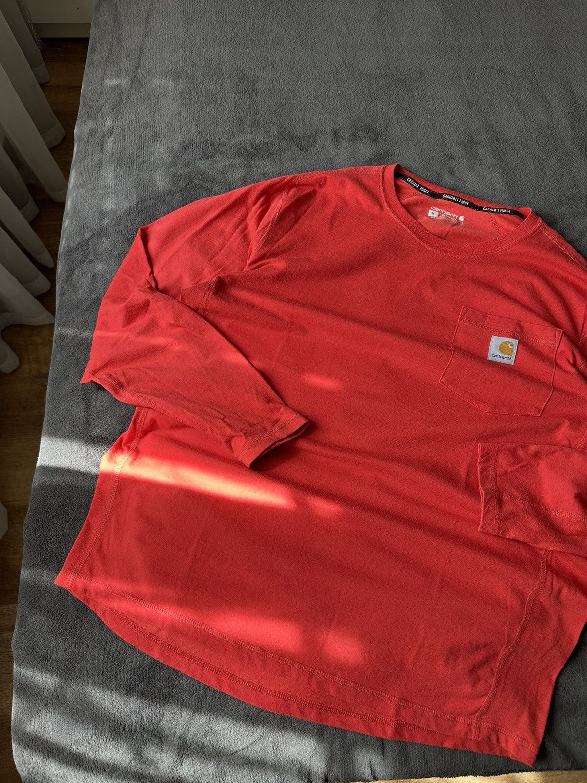 Carhartt Carhartt Force Red Logo Pocket Long Sleeve Tee Size US M / EU 48-50 / 2 - 3 Thumbnail